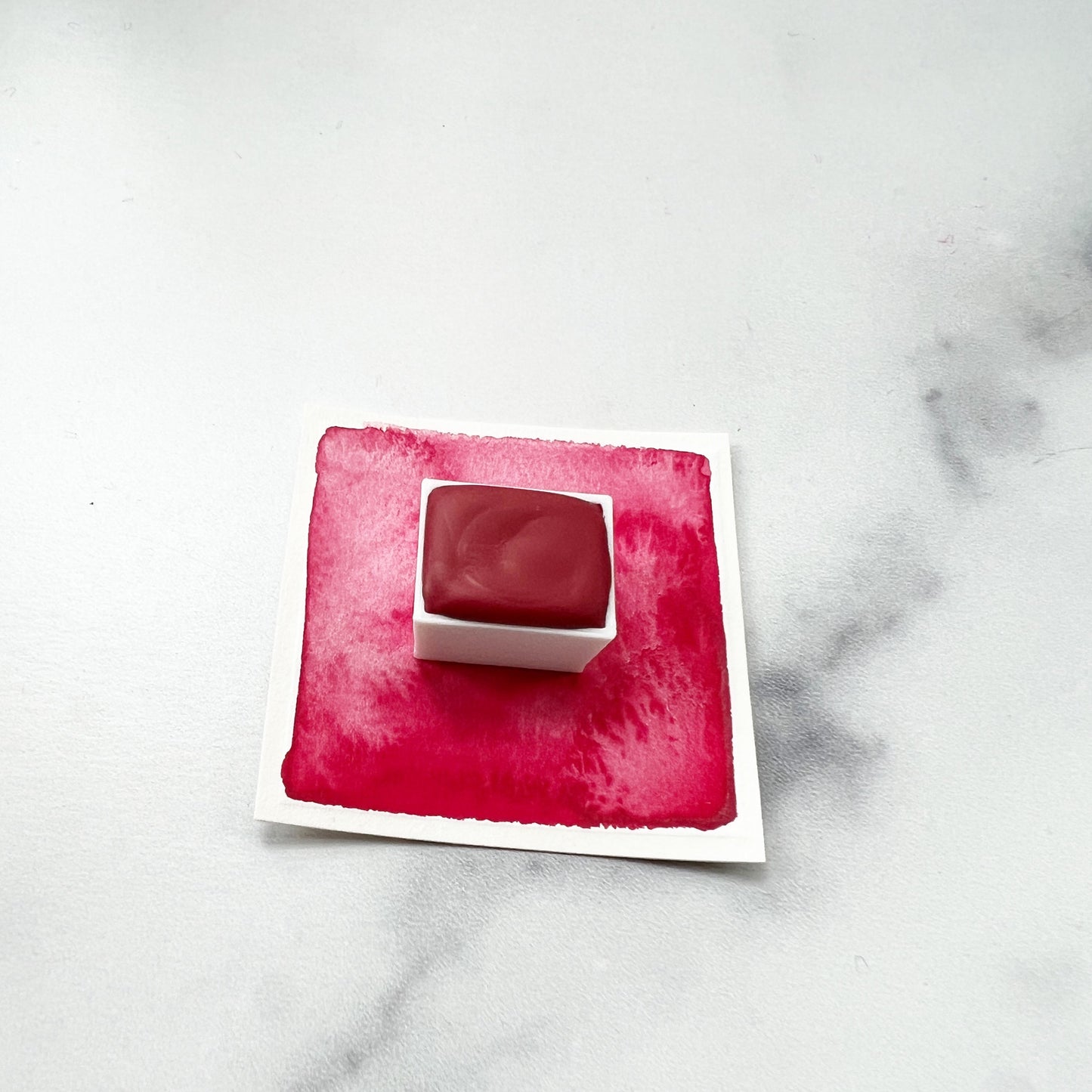 Primary Red. Half pan, full pan or bottle cap of handmade watercolor paint
