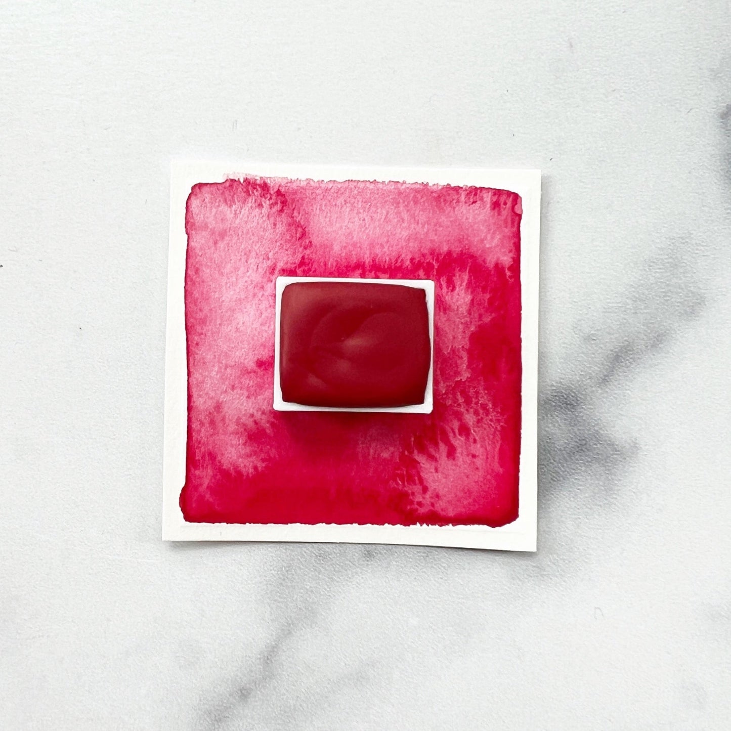Primary Red. Half pan, full pan or bottle cap of handmade watercolor paint