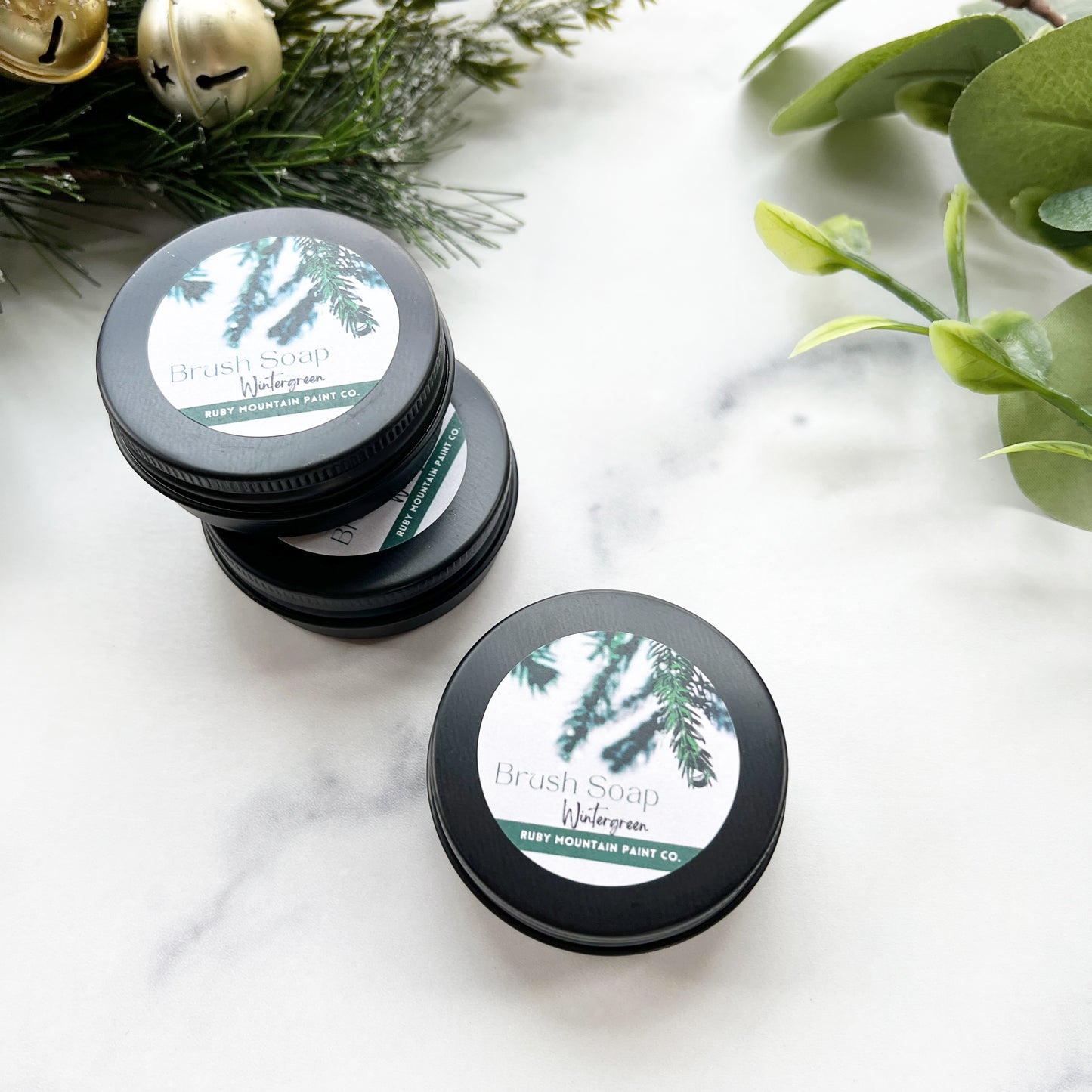 Solid Brush Soap for Paint Brushes - Wintergreen