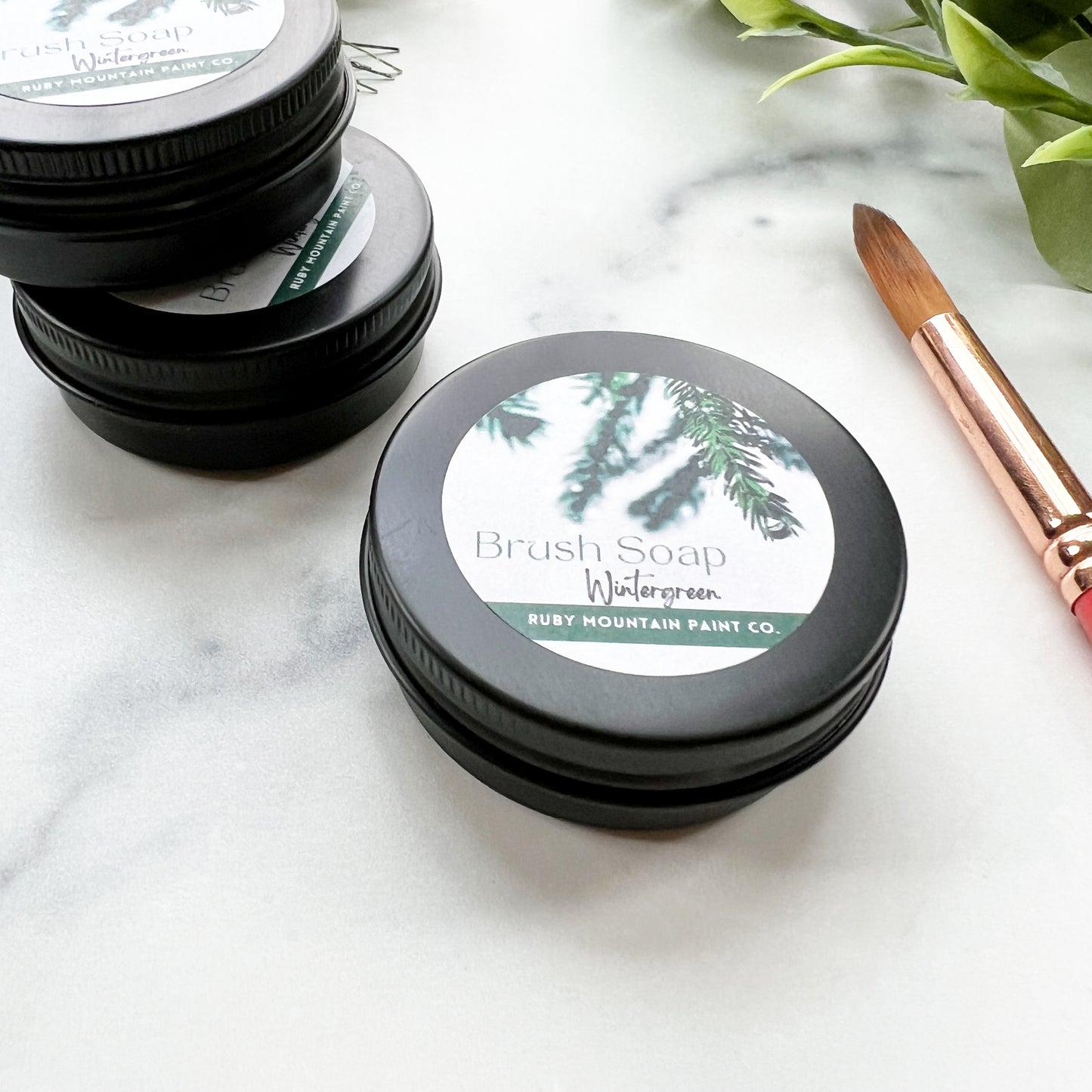 Solid Brush Soap for Paint Brushes - Wintergreen