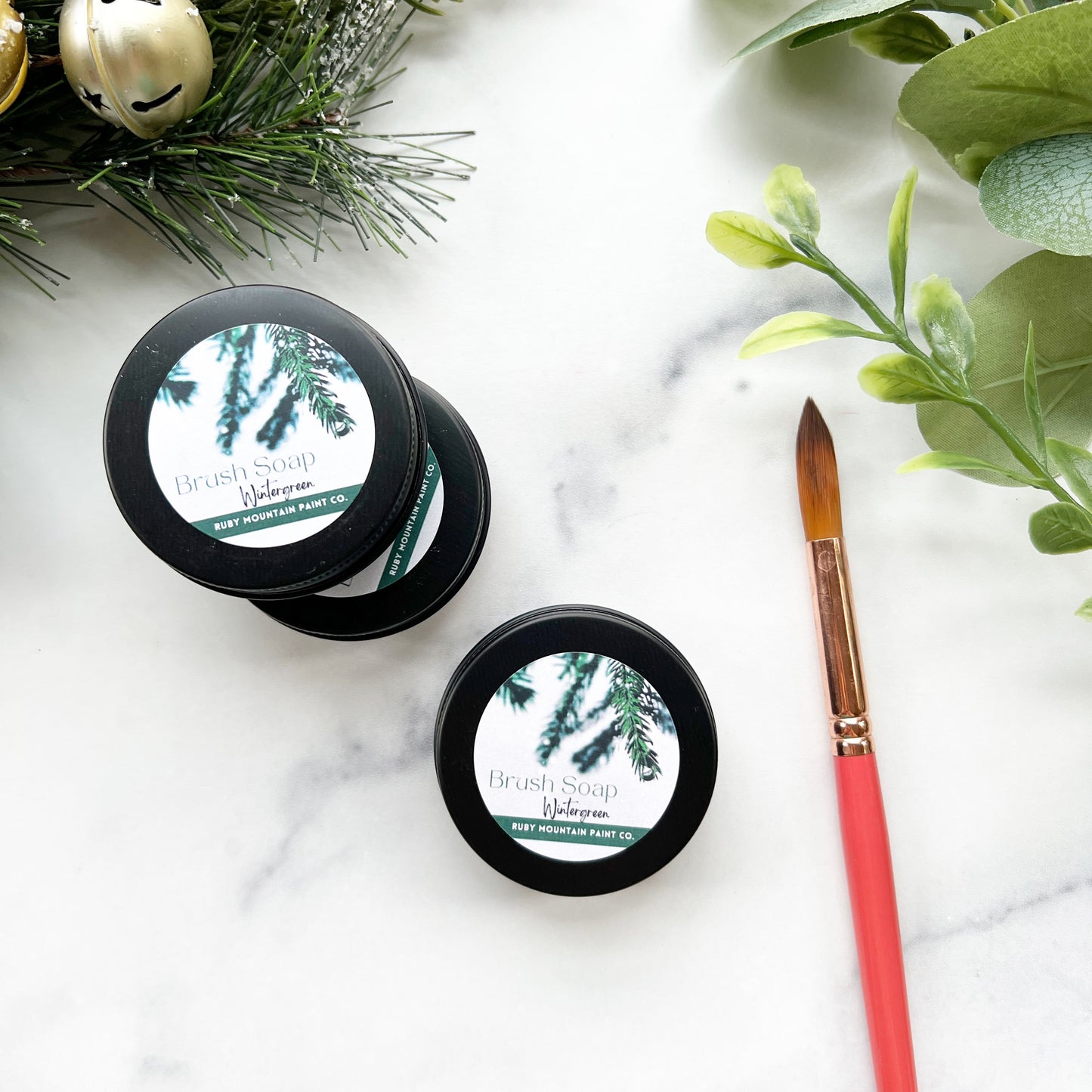 Solid Brush Soap for Paint Brushes - Wintergreen