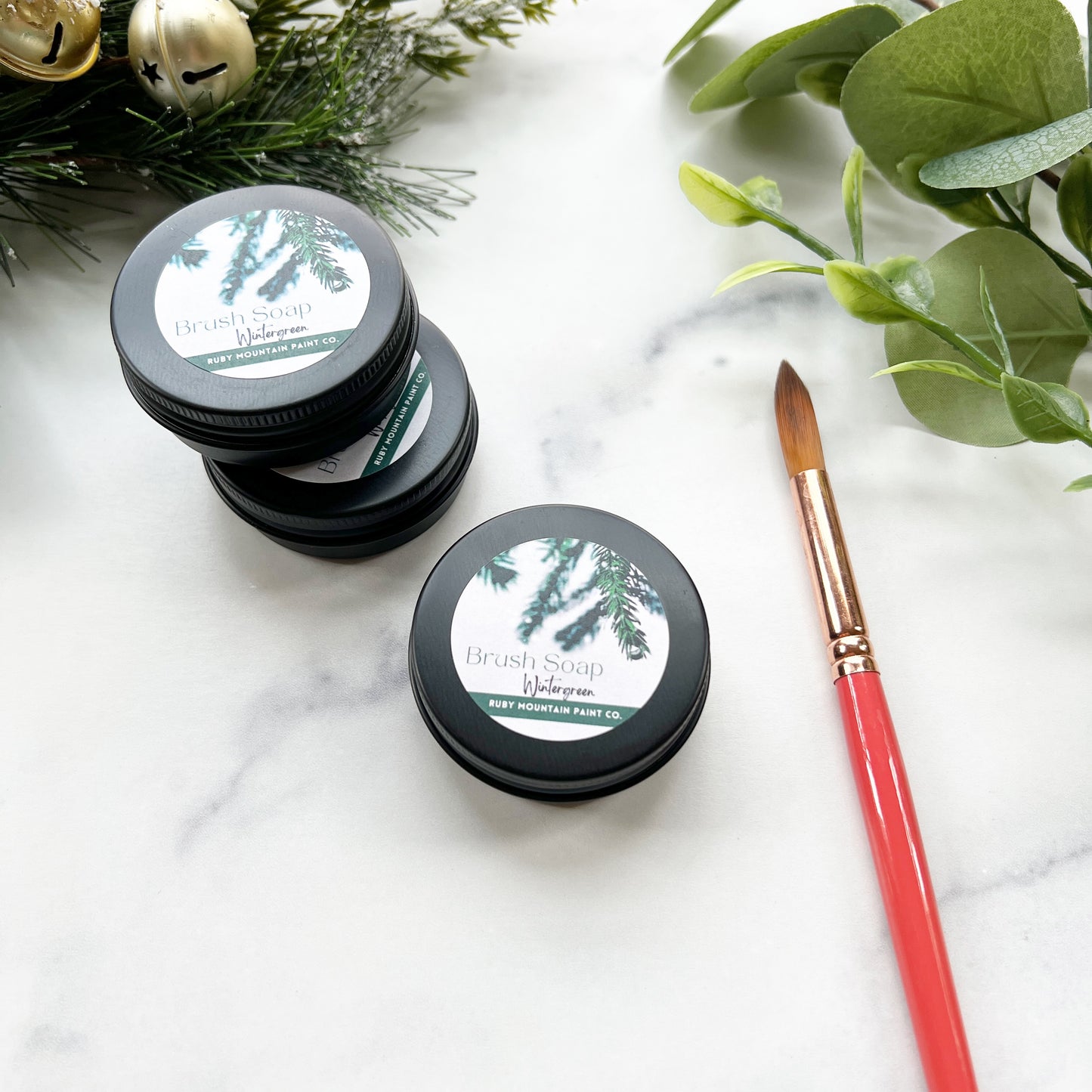 Solid Brush Soap for Paint Brushes - Wintergreen
