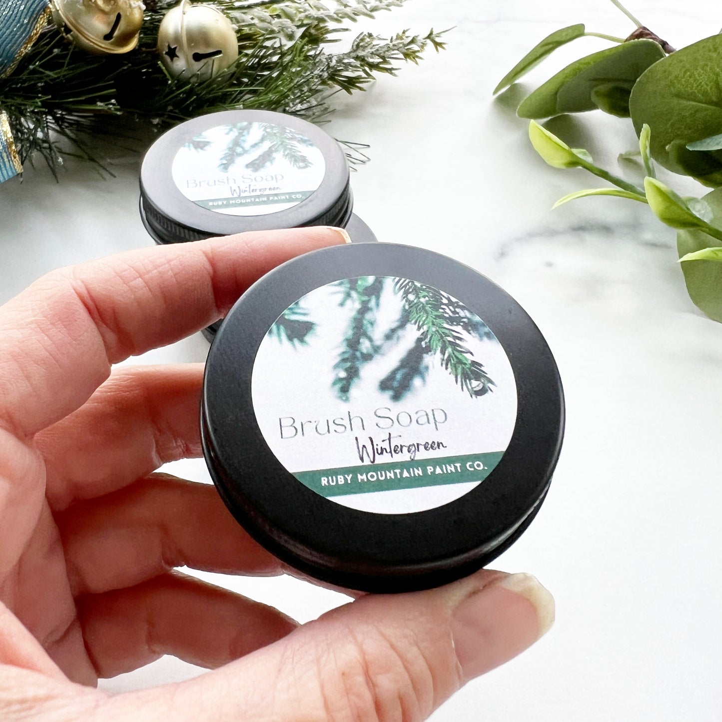 Solid Brush Soap for Paint Brushes - Wintergreen