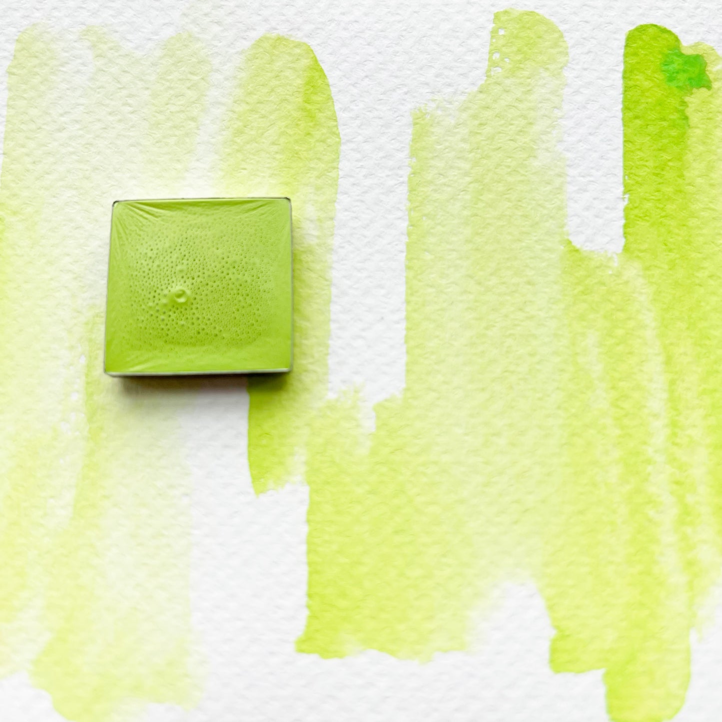 Chartreuse. Half pan, full pan or bottle cap of handmade watercolor paint