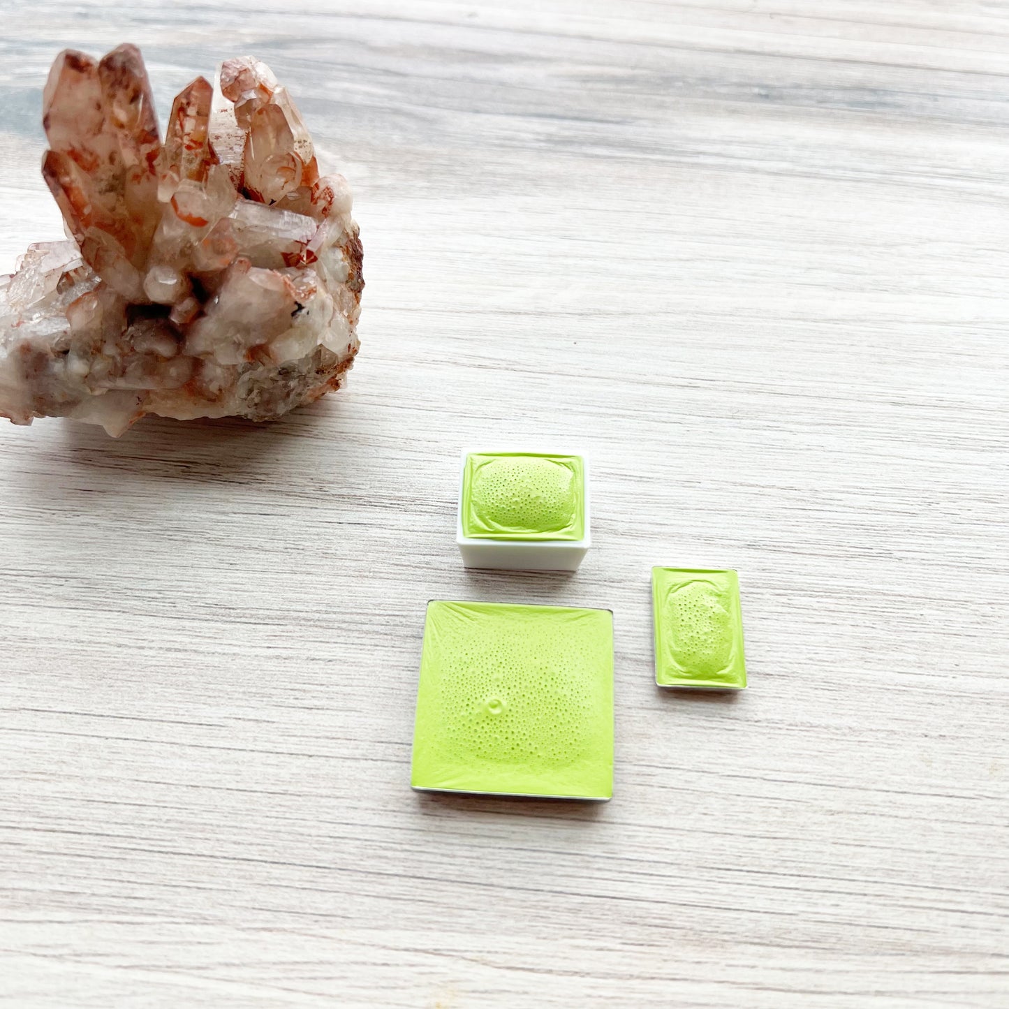 Chartreuse. Half pan, full pan or bottle cap of handmade watercolor paint