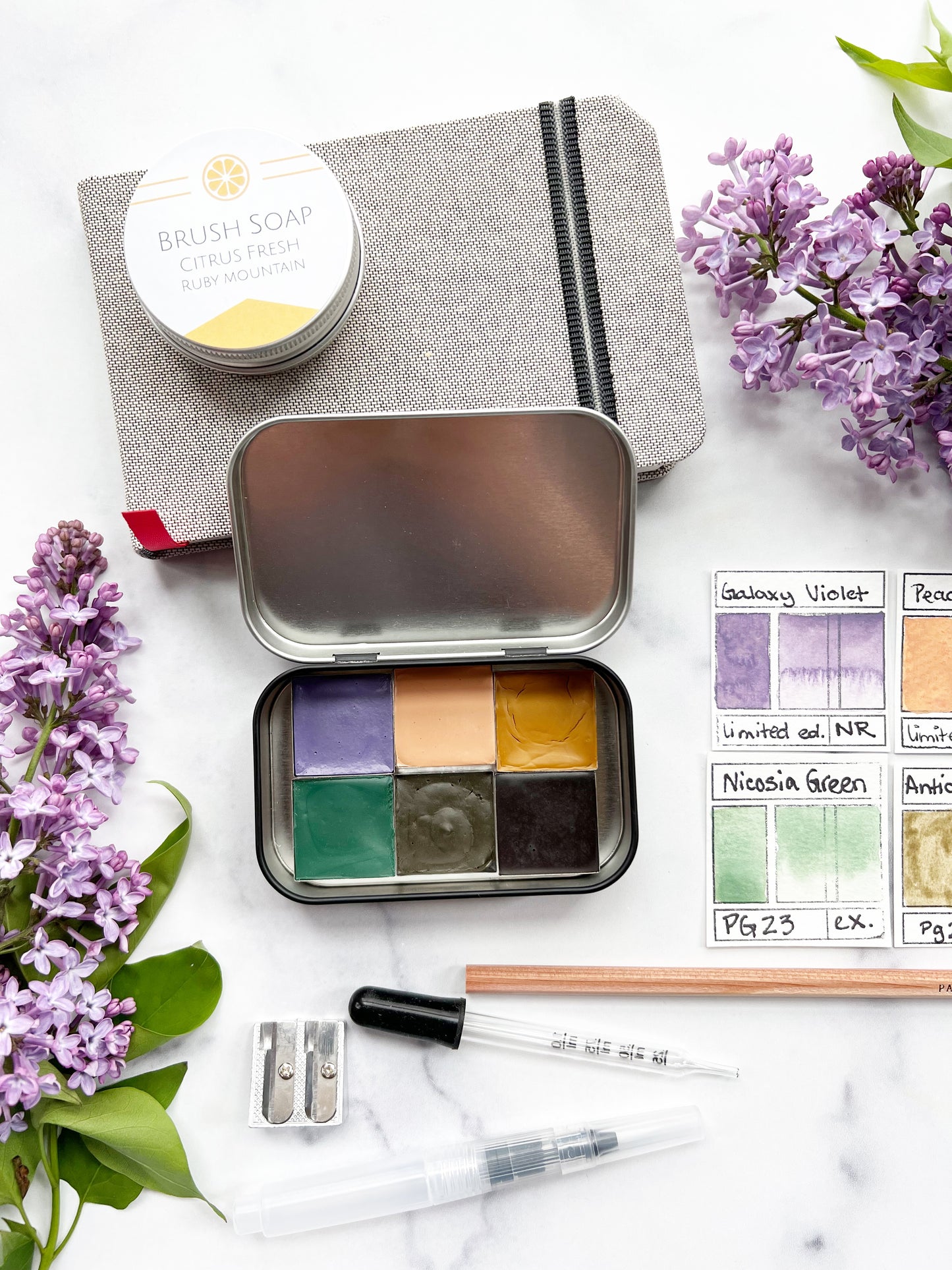 Lilac Blossoms Half Pan Palette Kit