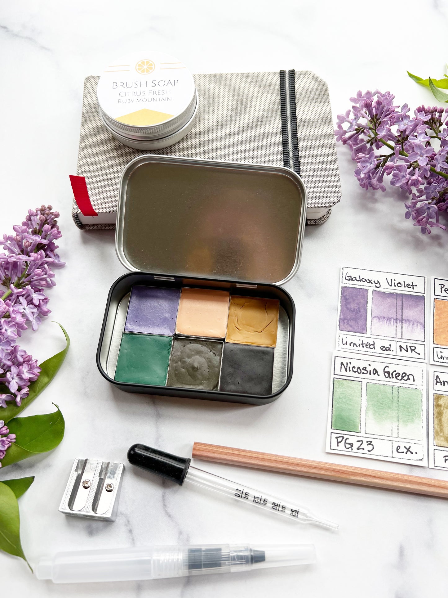 Lilac Blossoms Half Pan Palette Kit