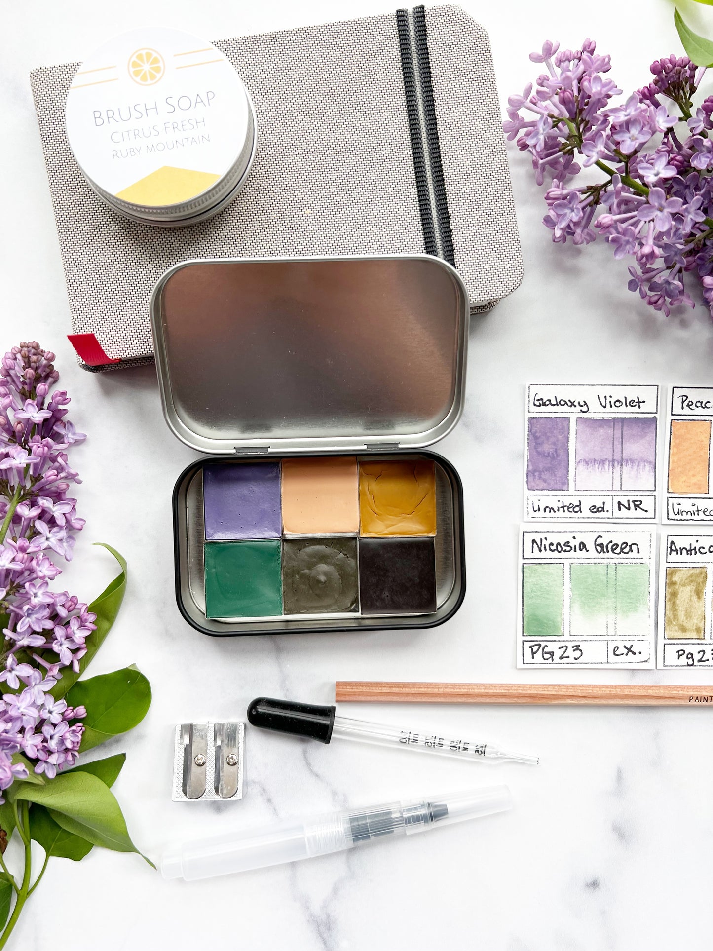 Lilac Blossoms Half Pan Palette Kit