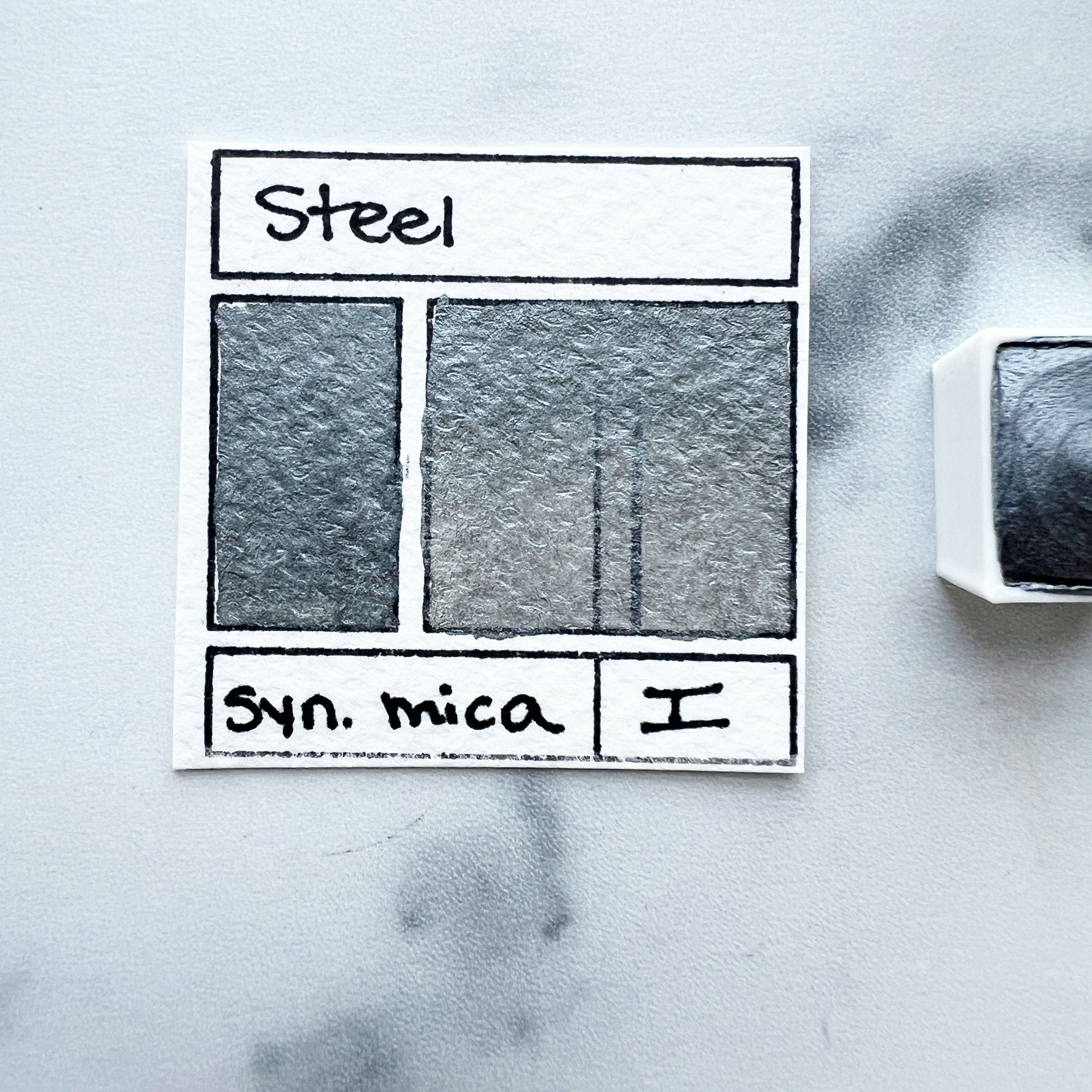 Steel. Half pan, full pan or bottle cap of handmade watercolor paint