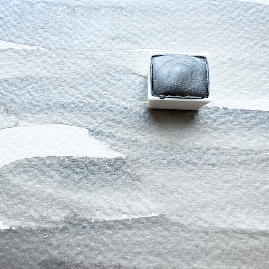 Steel. Half pan, full pan or bottle cap of handmade watercolor paint