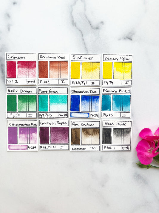 The Wild Rockies Half Pan Set, a palette of handmade watercolor paint
