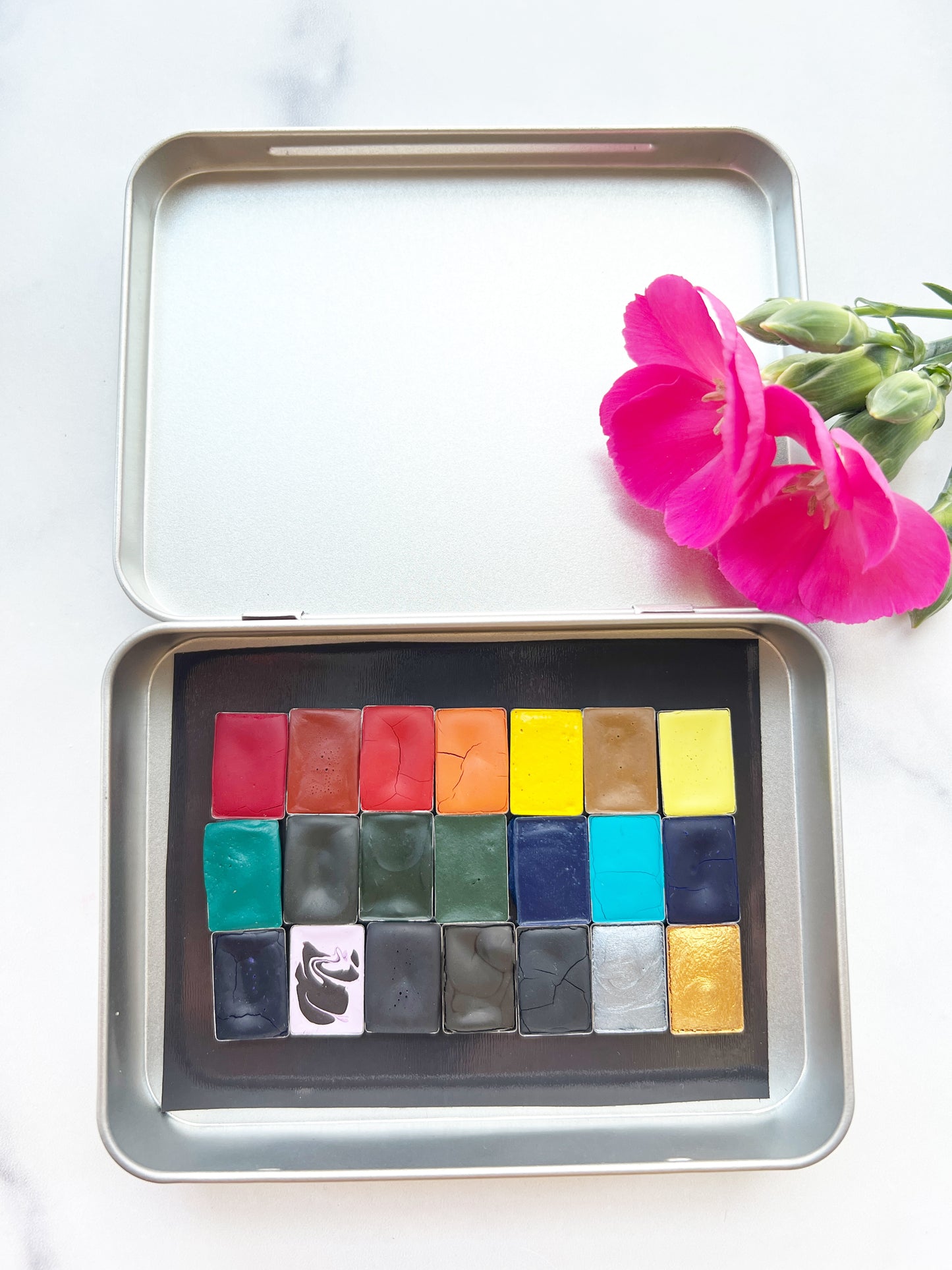 High Peak Mini Pan Palette, a mini pan set of handmade watercolors