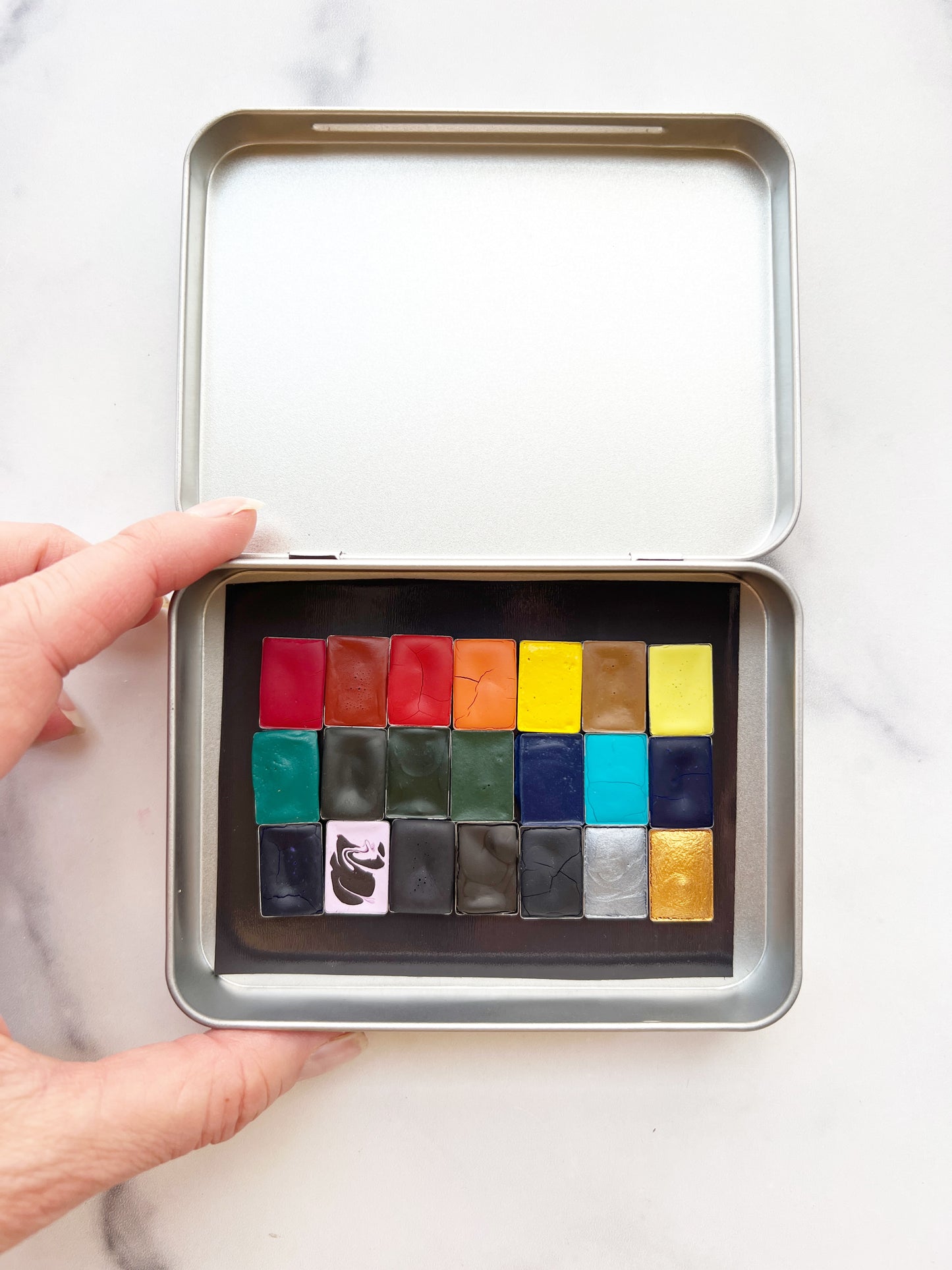 High Peak Mini Pan Palette, a mini pan set of handmade watercolors