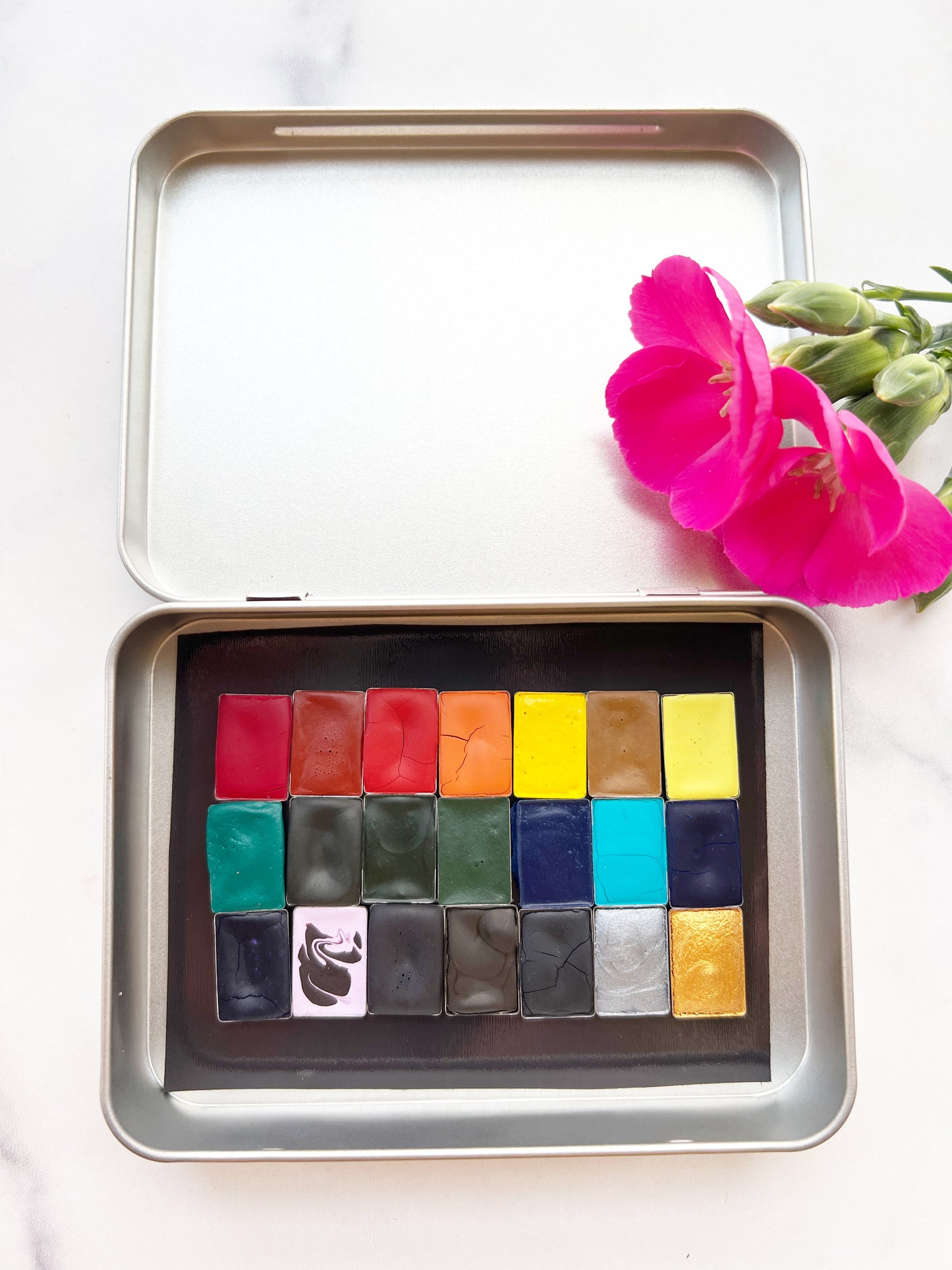 High Peak Mini Pan Palette, a mini pan set of handmade watercolors