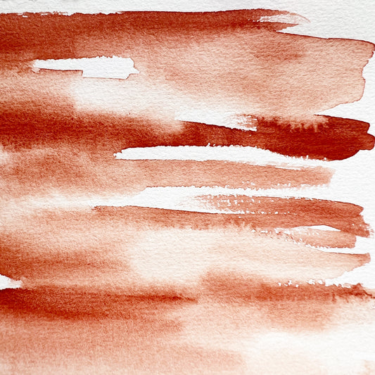 Ercolano Red. Half pan or bottle cap of handmade watercolor paint