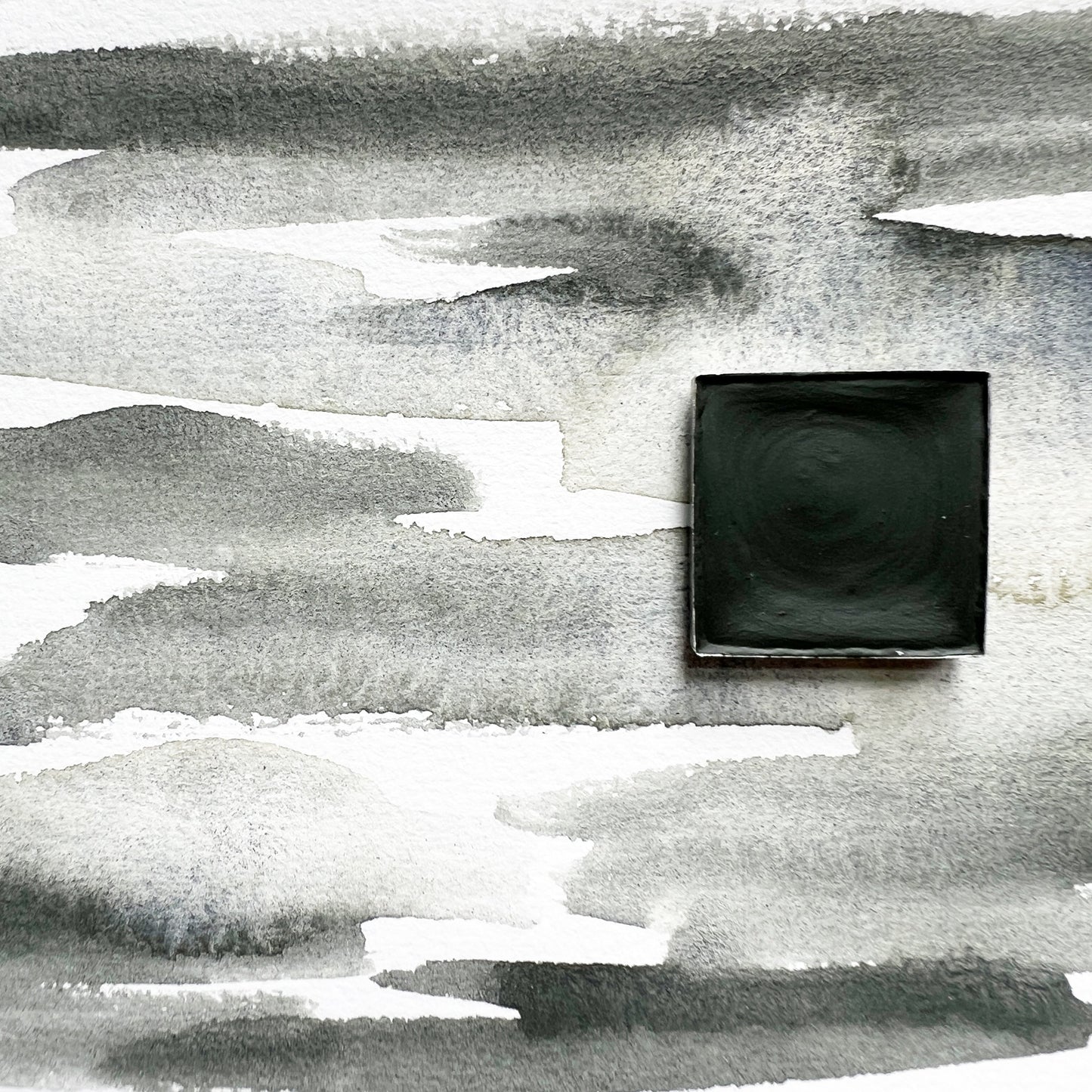 Evergreen Fog. Half pan or bottle cap of handmade watercolor paint