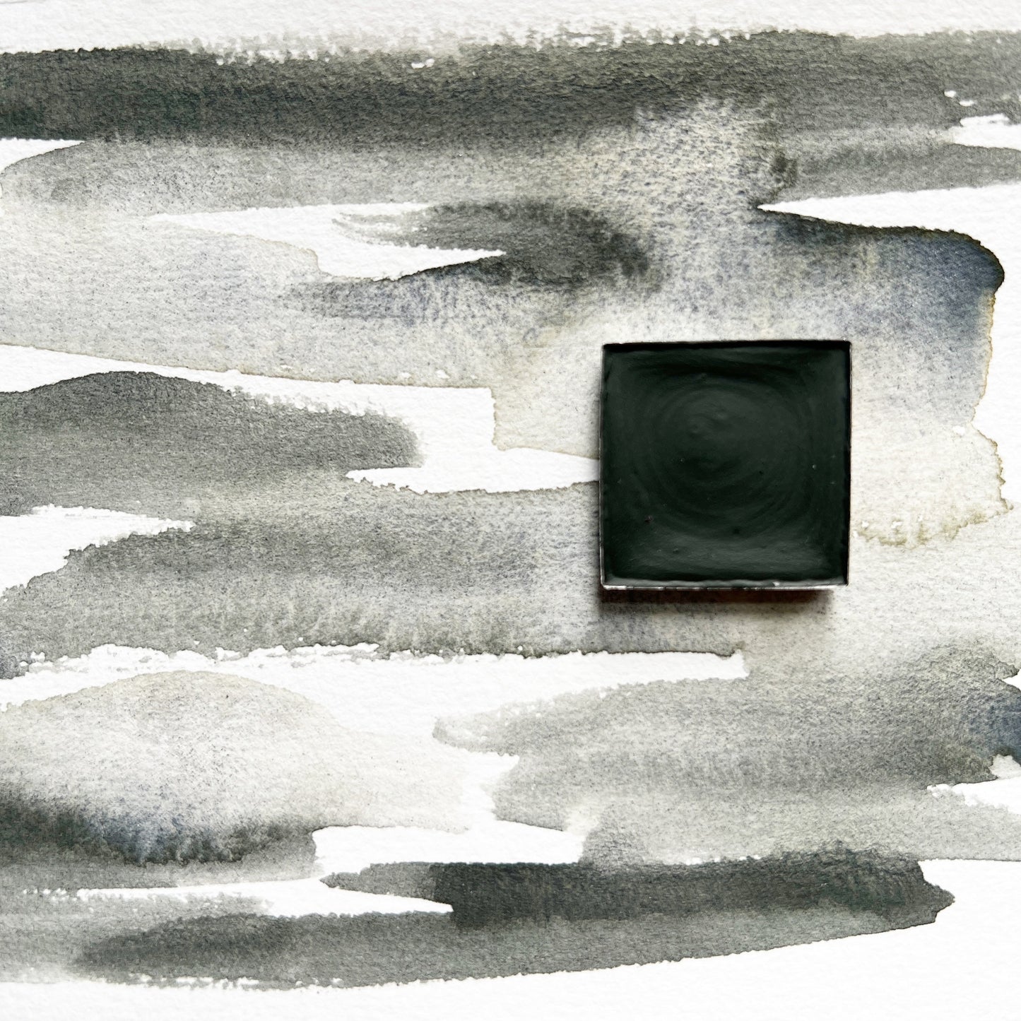 Evergreen Fog. Half pan or bottle cap of handmade watercolor paint