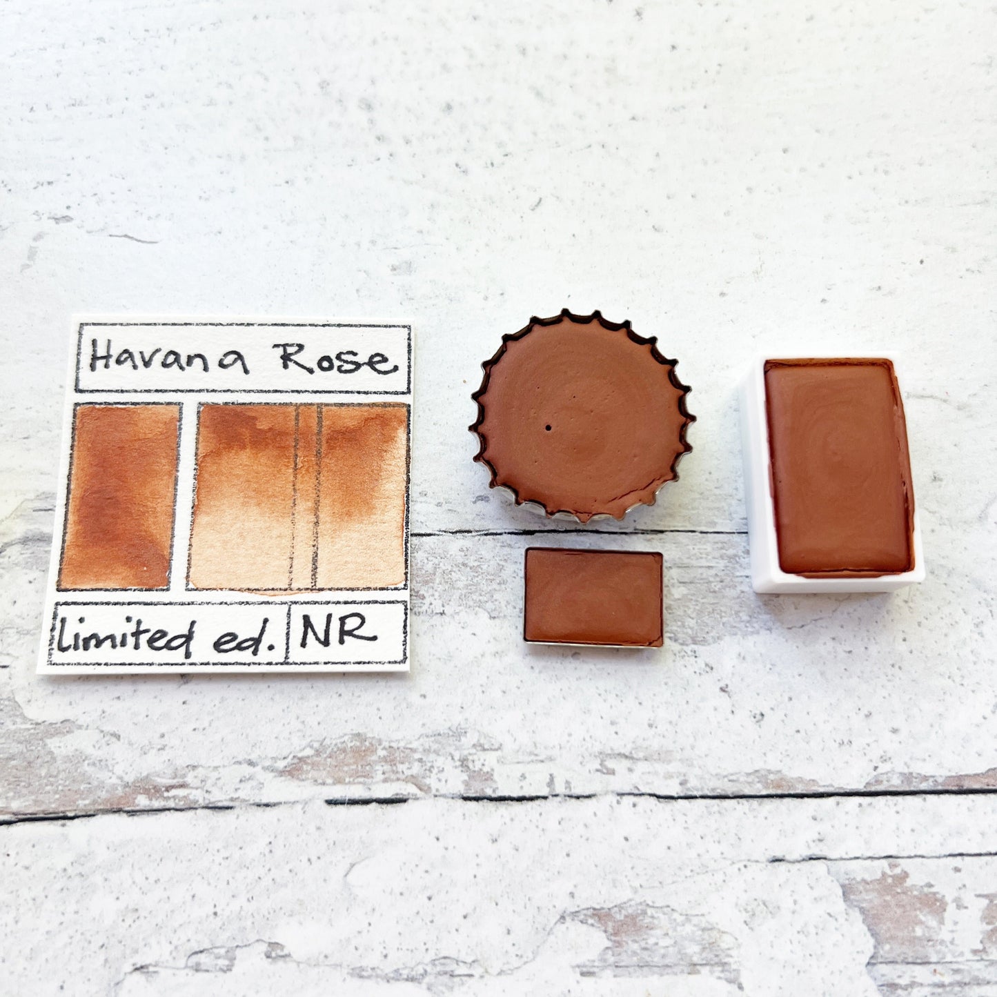 Havana Rose. Half pan, full pan or bottle cap of handmade watercolor paint