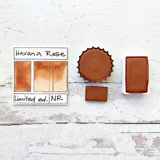 Havana Rose. Half pan, full pan or bottle cap of handmade watercolor paint