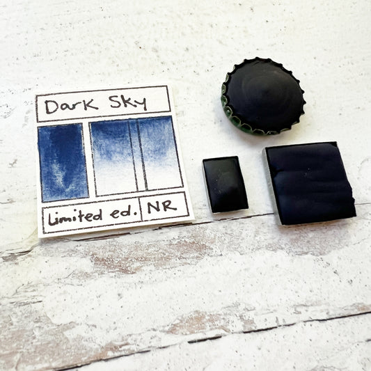 Dark Sky. Half pan, full pan or bottle cap of handmade watercolor paint
