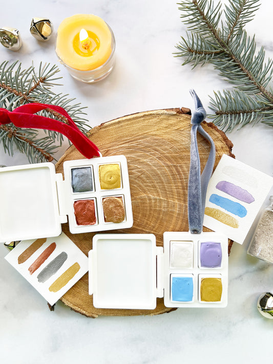 Penguin and Snowman Palette Ornaments