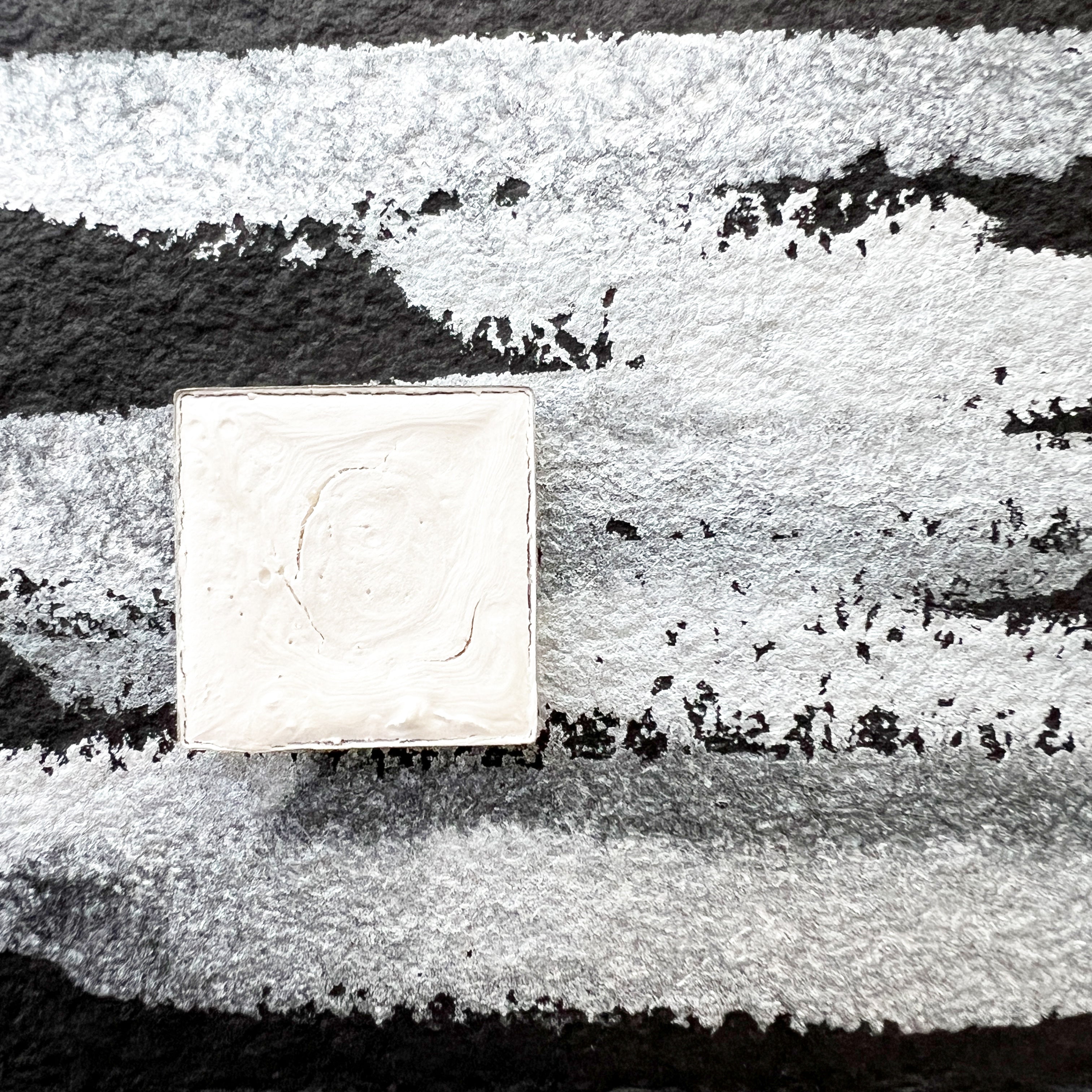 White Satin. Half pan, full pan or bottle cap of handmade watercolor paint