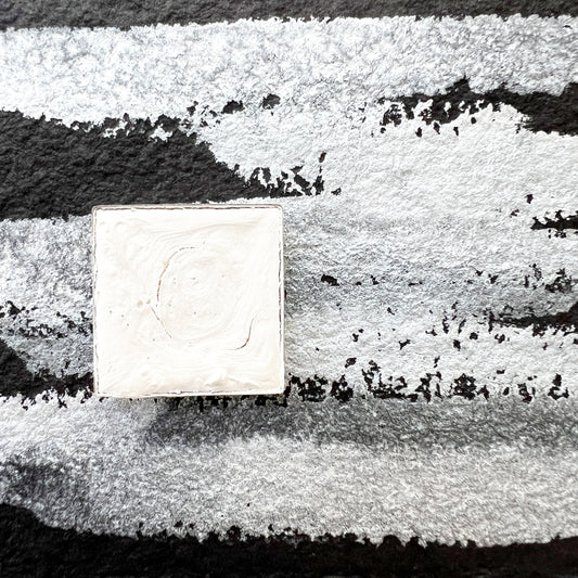 White Satin. Half pan, full pan or bottle cap of handmade watercolor paint