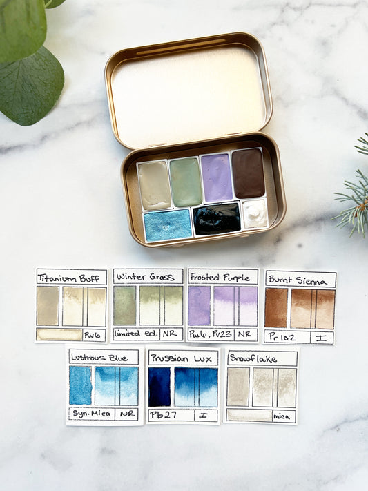 Winter Grass and Snowflakes Full Pan Palette