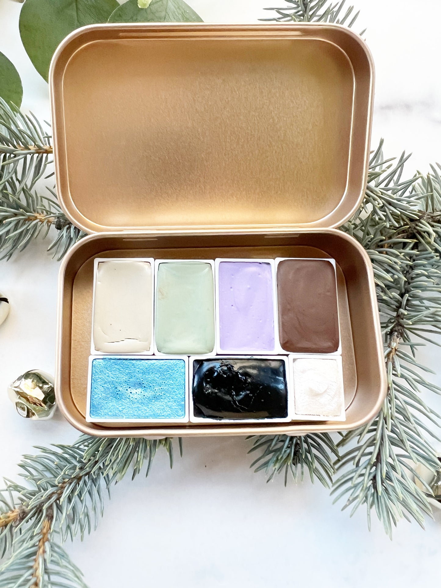 Winter Grass and Snowflakes Full Pan Palette