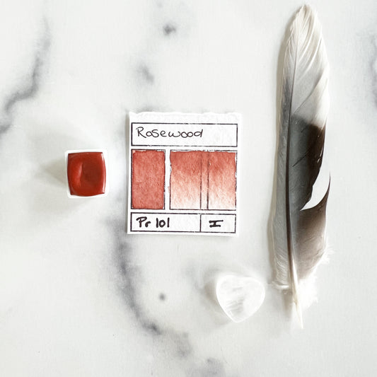 Rosewood, individual pan of handmade watercolor paint
