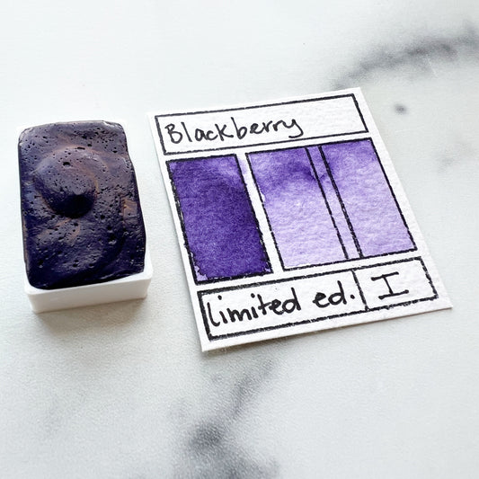 Blackberry. Half pan, full pan or bottle cap of handmade watercolor paint