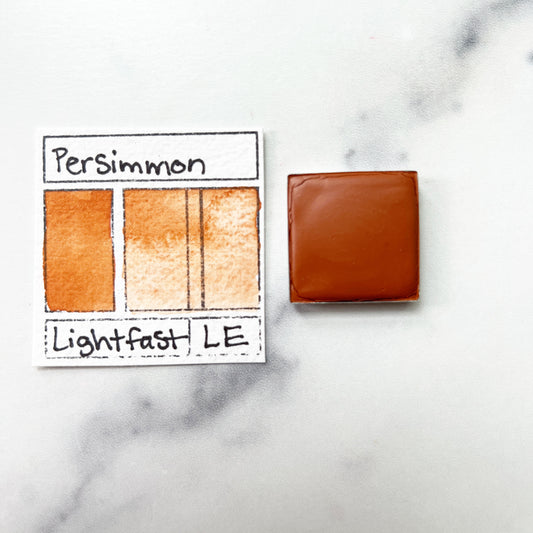 Persimmon. Individual pan of handmade watercolor paint