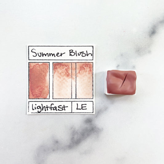 Summer Blush. Individual pan of handmade watercolor paint