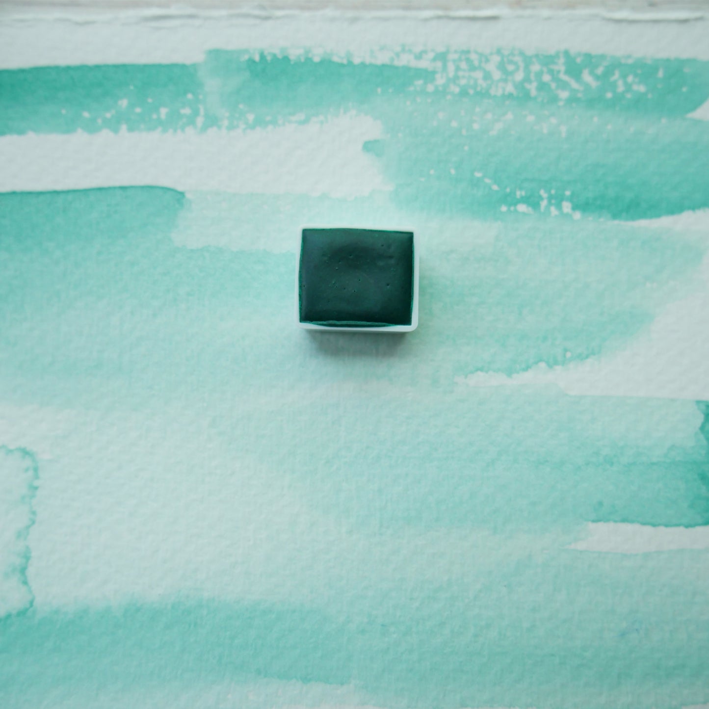 Turquoise. Half pan, full pan or bottle cap of handmade watercolor paint