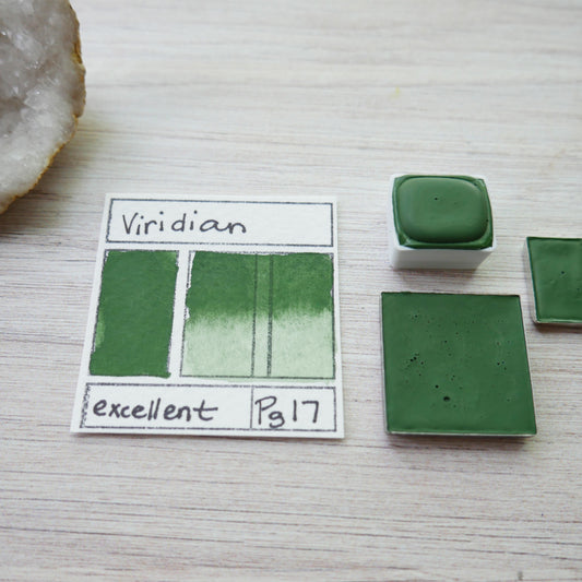 Viridian. Half pan, full pan or bottle cap of handmade watercolor paint