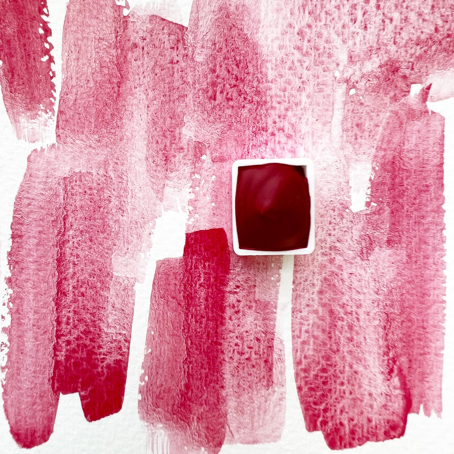 Crimson. Half pan, full pan or bottle cap of handmade watercolor paint