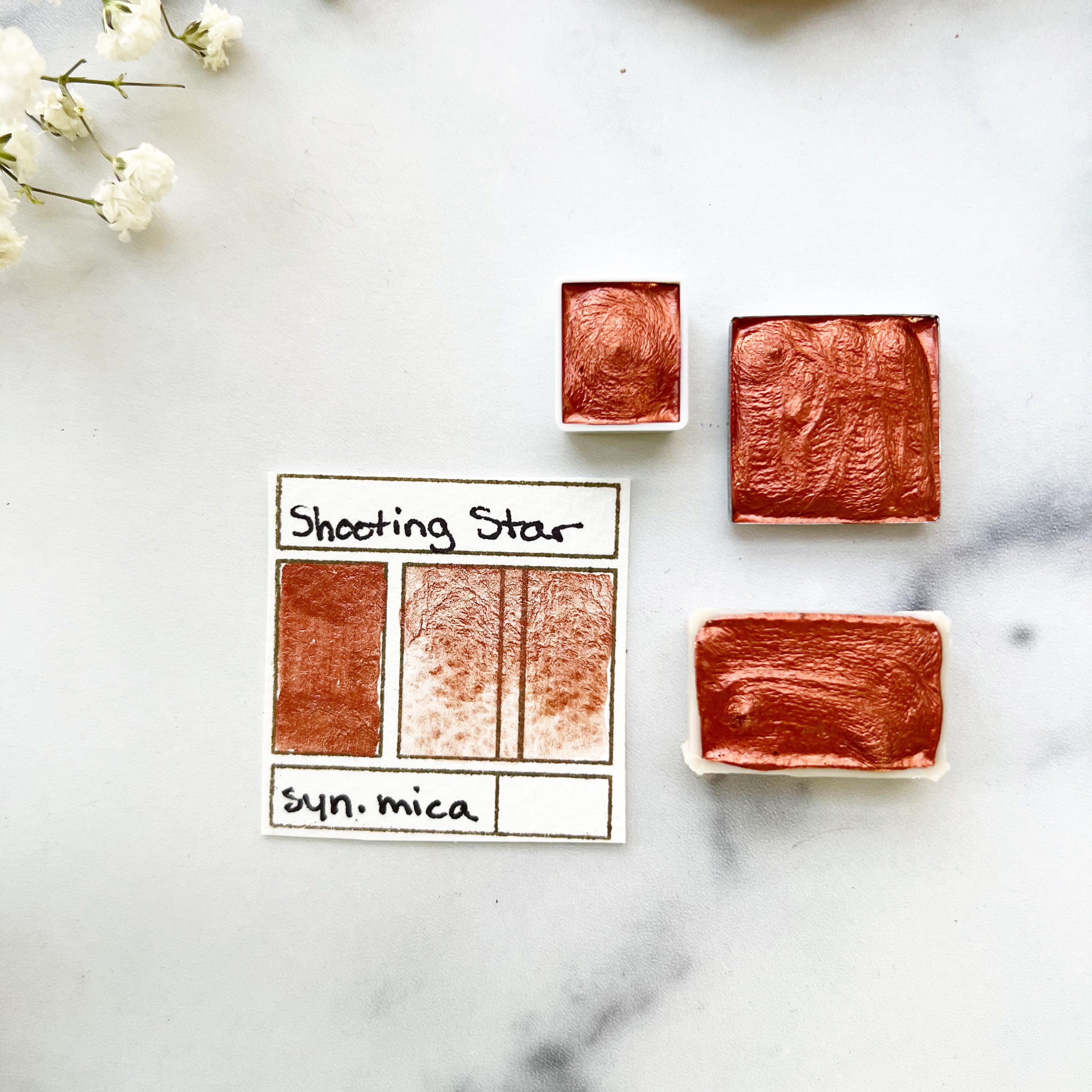 Shooting Star. Half pan, full pan or bottle cap of handmade watercolor paint