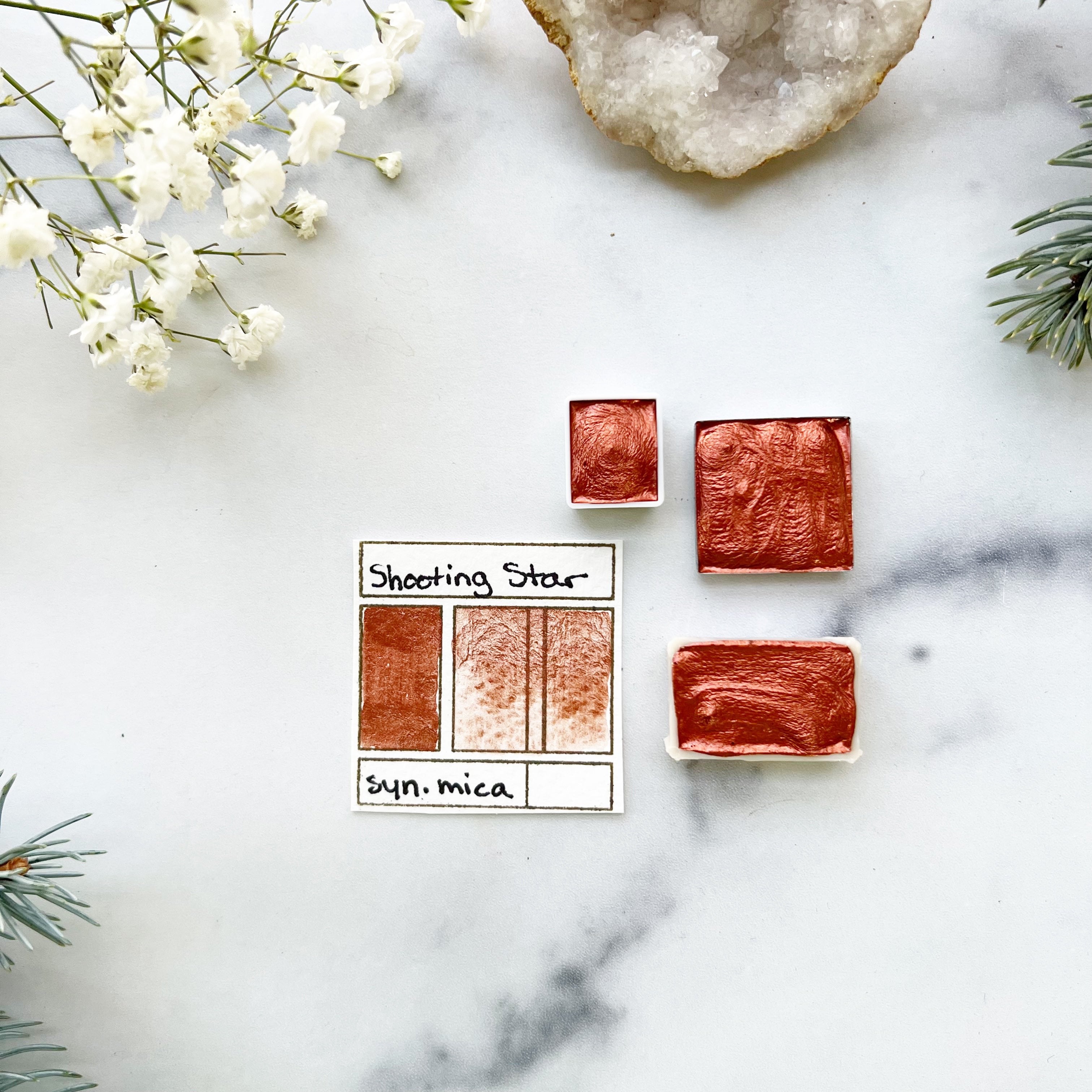 Shooting Star. Half pan, full pan or bottle cap of handmade watercolor paint