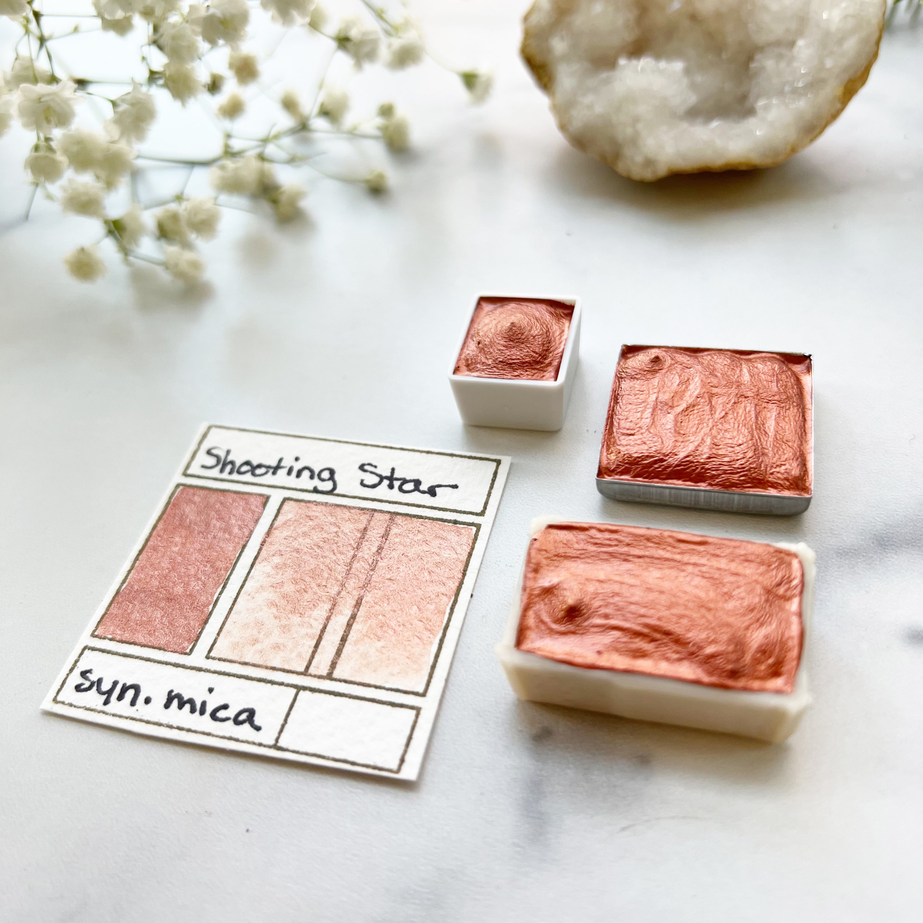 Shooting Star. Half pan, full pan or bottle cap of handmade watercolor paint