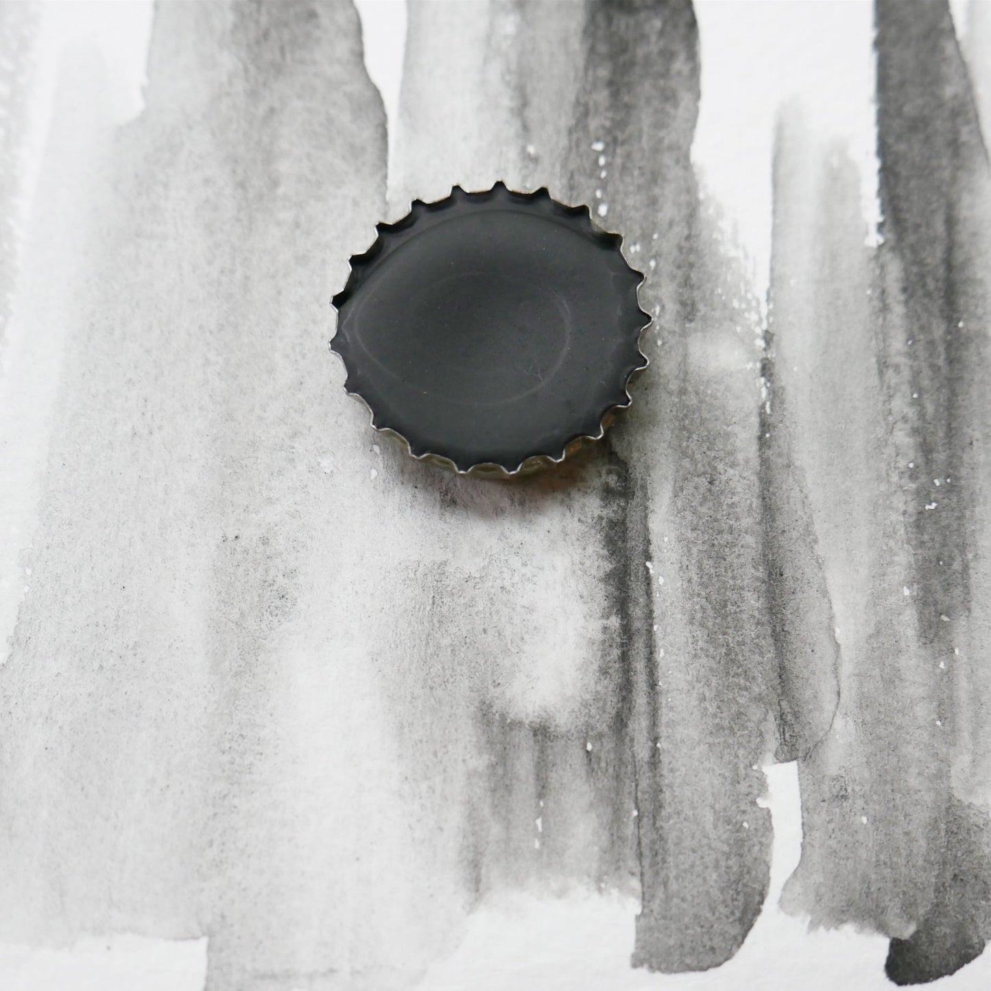 Gray Ocher. Half pan, full pan or bottle cap of handmade watercolor paint