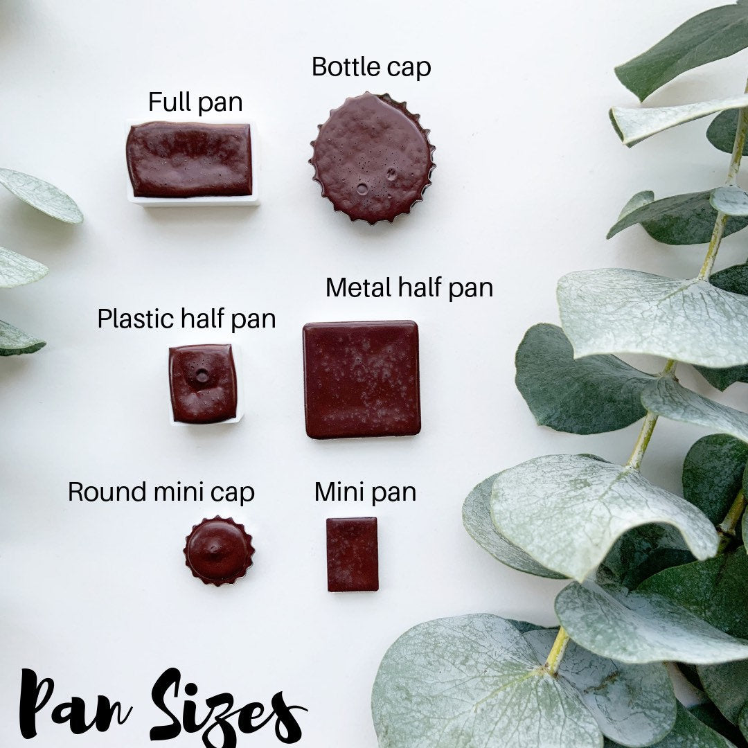 Natural Yellow. Half pan, full pan or bottle cap of handmade watercolor paint