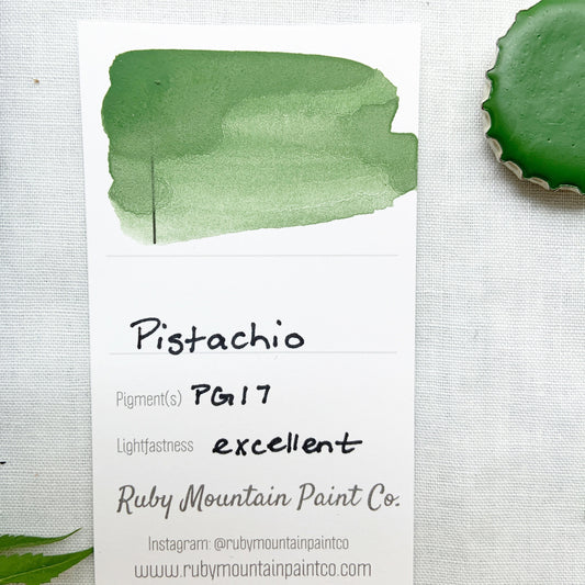 Pistachio. Half pan, full pan or bottle cap of handmade watercolor paint