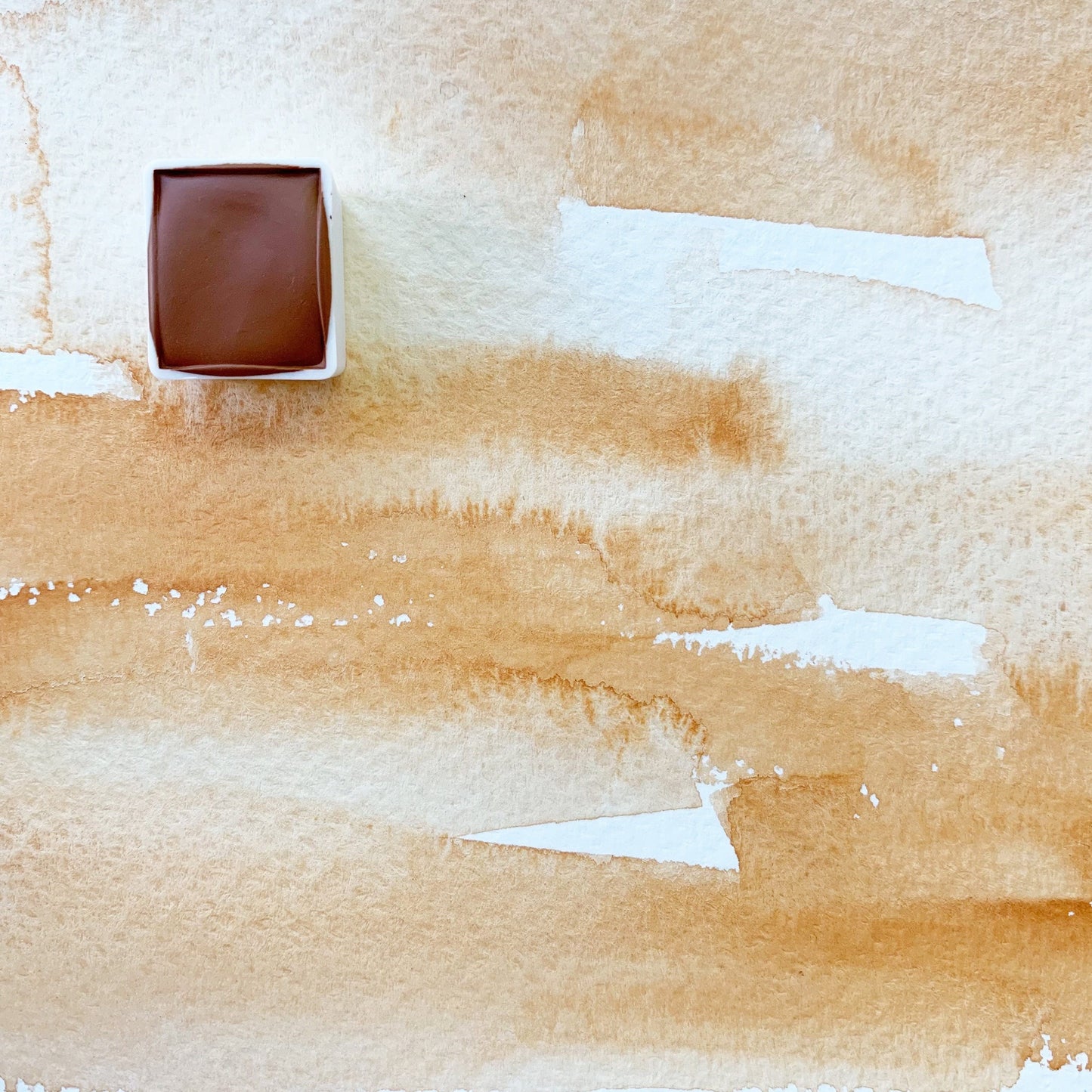 Havana Ocher. Half pan, full pan or bottle cap of handmade watercolor paint