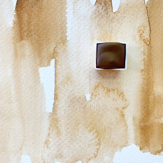 Natural Yellow. Half pan, full pan or bottle cap of handmade watercolor paint