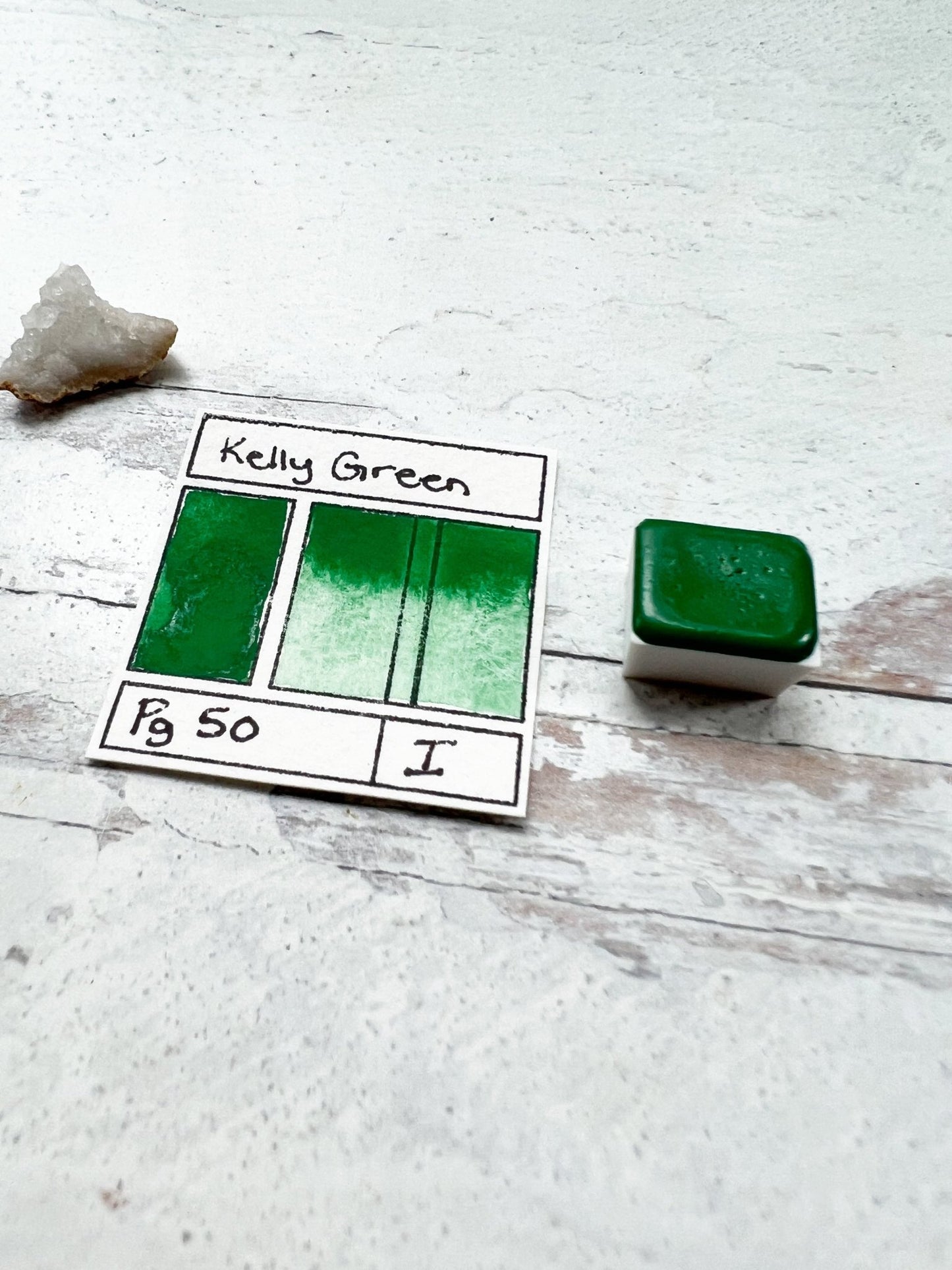 Kelly Green. Half pan, full pan or bottle cap of handmade watercolor paint