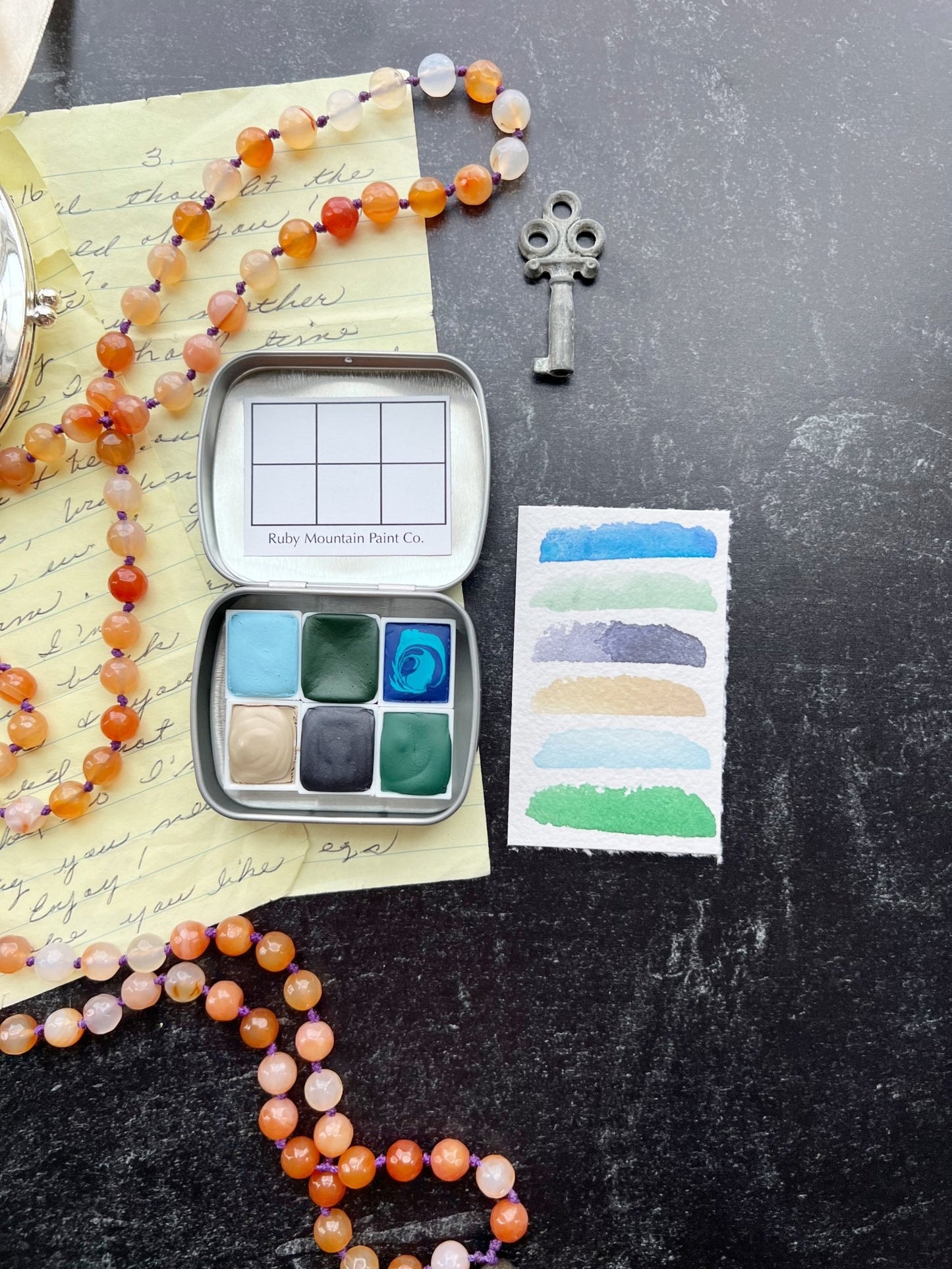 Love Letter #2, bioplastic half pan set of six in a travel tin
