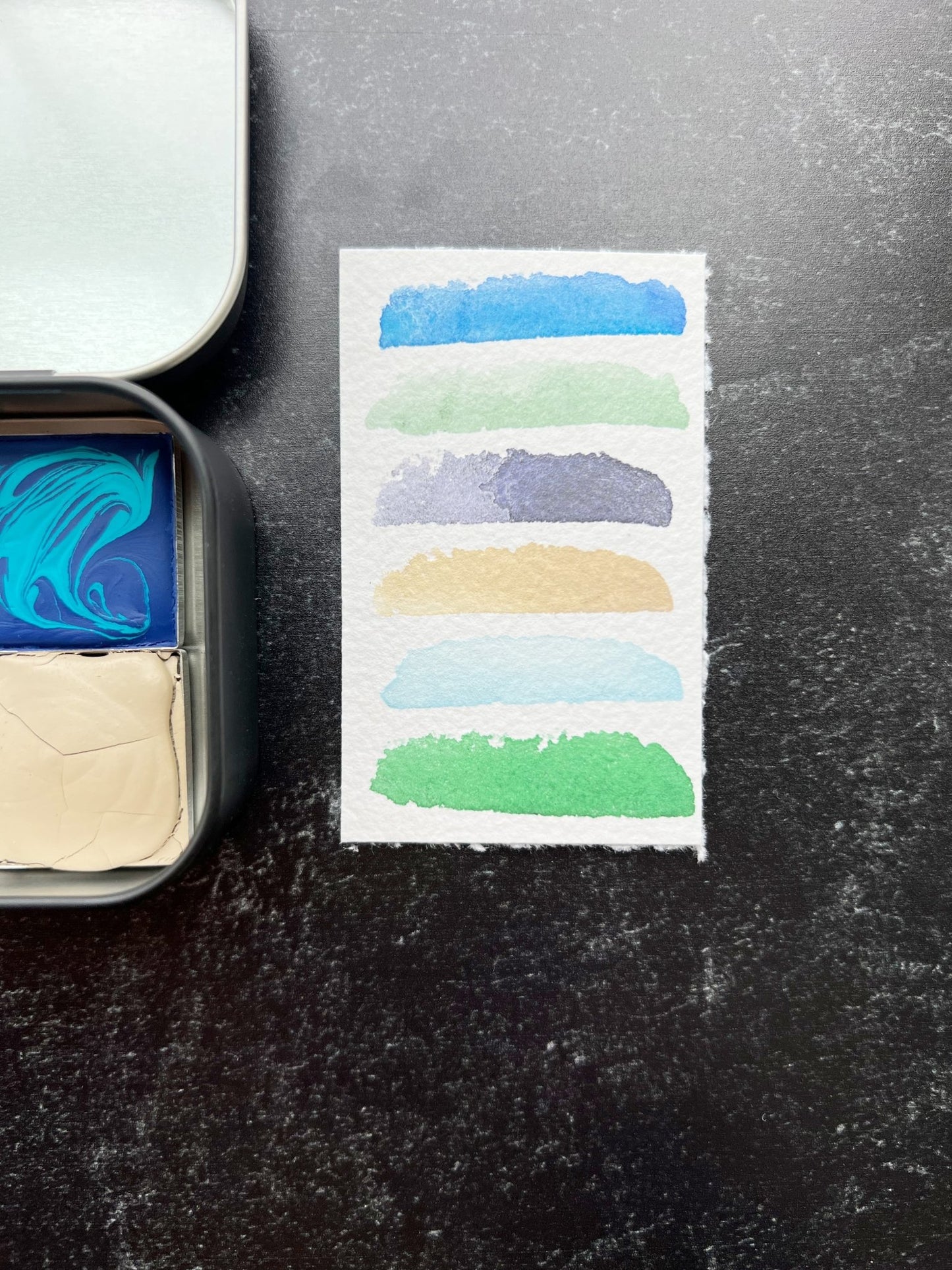 Love Letter #2, bioplastic half pan set of six in a travel tin