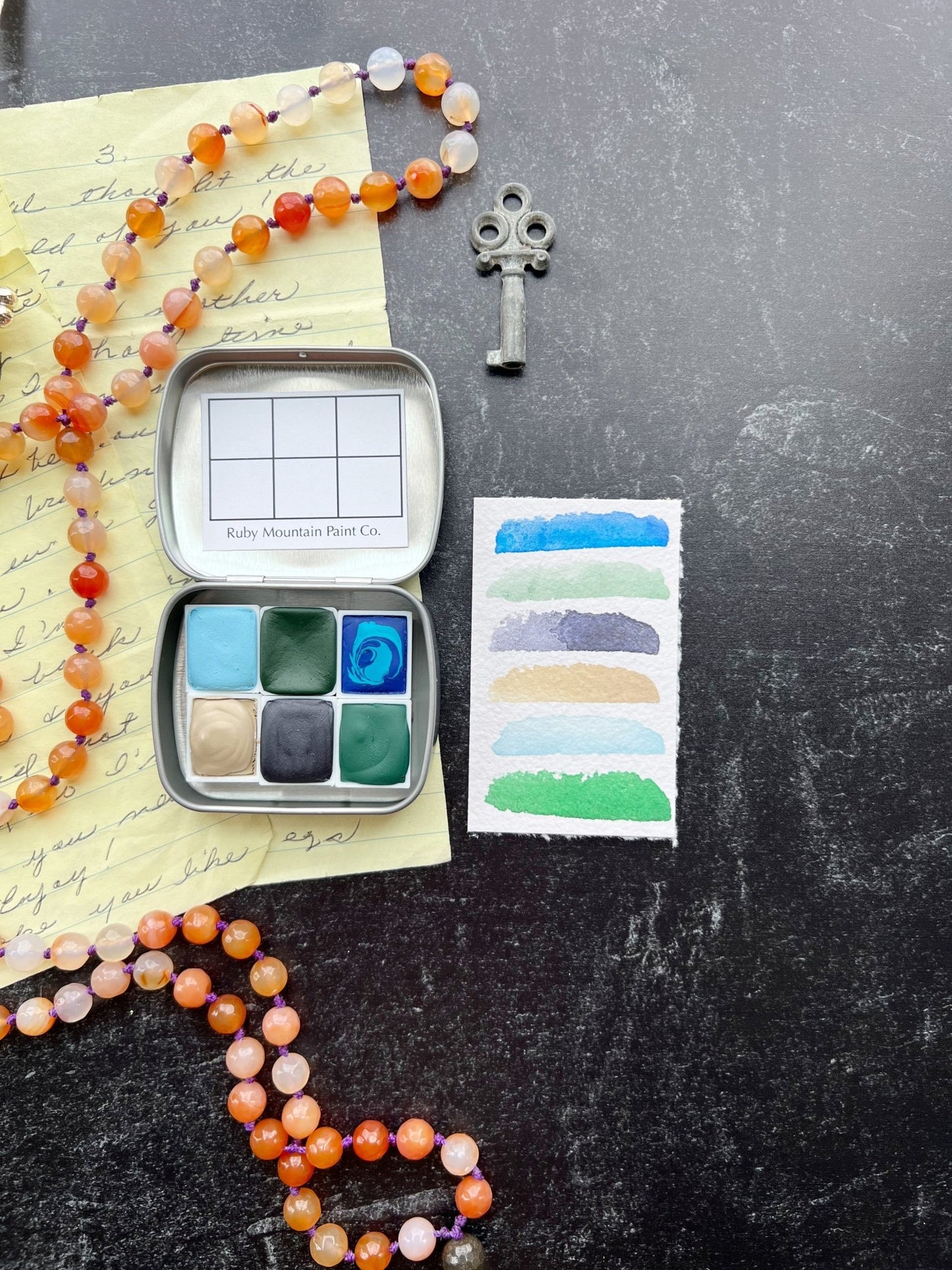 Love Letter #2, bioplastic half pan set of six in a travel tin
