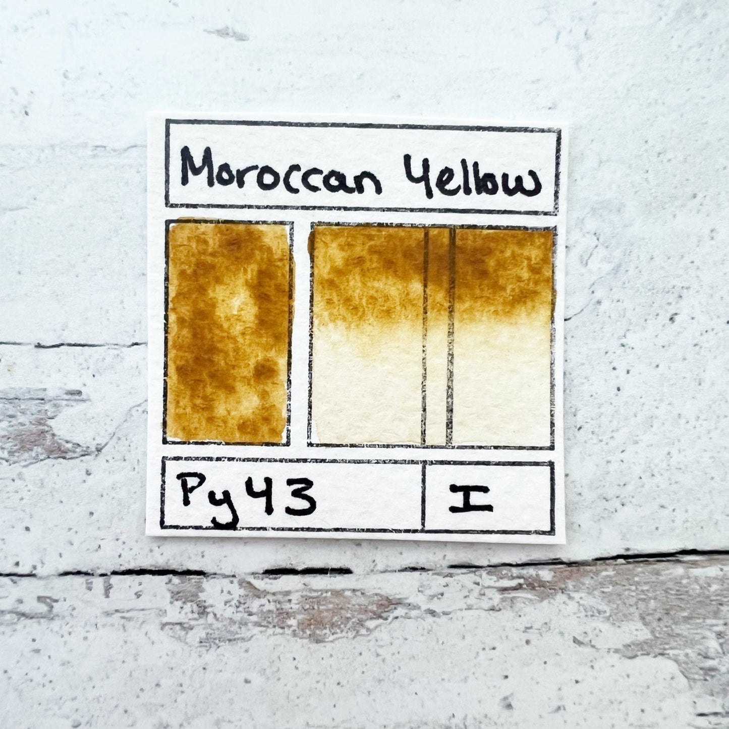 Moroccan Yellow Ocher. Half pan, full pan or bottle cap of handmade watercolor paint