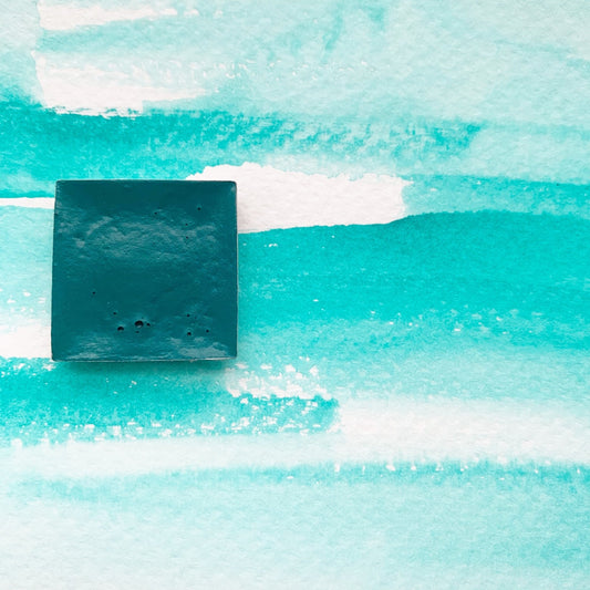 Paris Green. Half pan, full pan or bottle cap of handmade watercolor paint